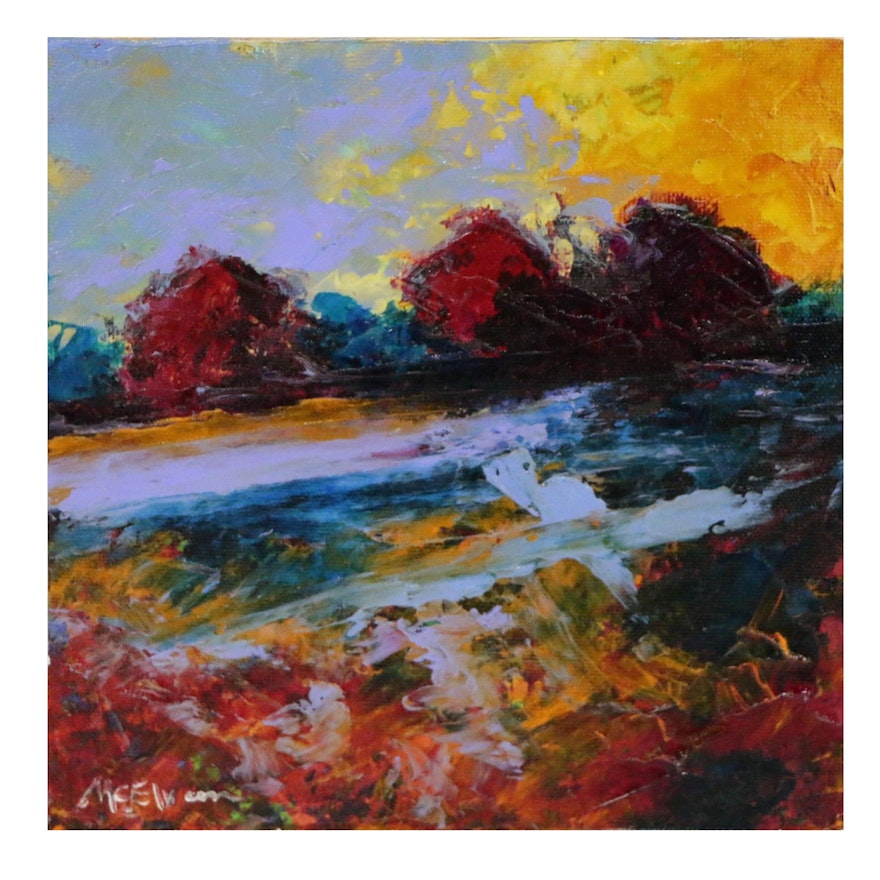 Claire McElveen Impressionist Style Landscape Oil Painting, 2015