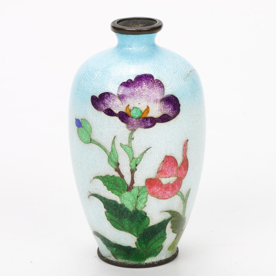 Japanese Cloisonné Floral Vase