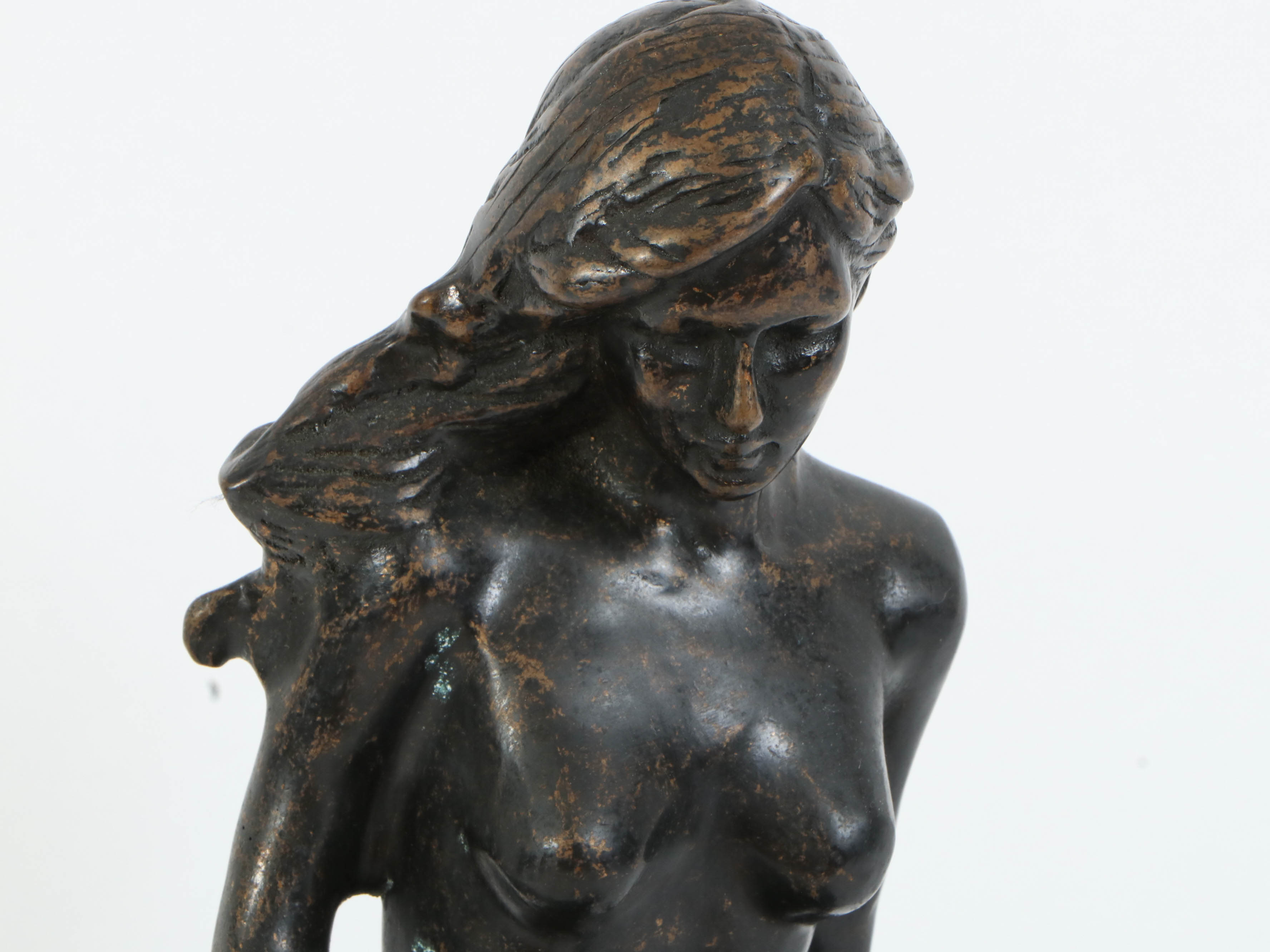 SPI Gallery Bronze Sculpture of Mermaid and Dolphin