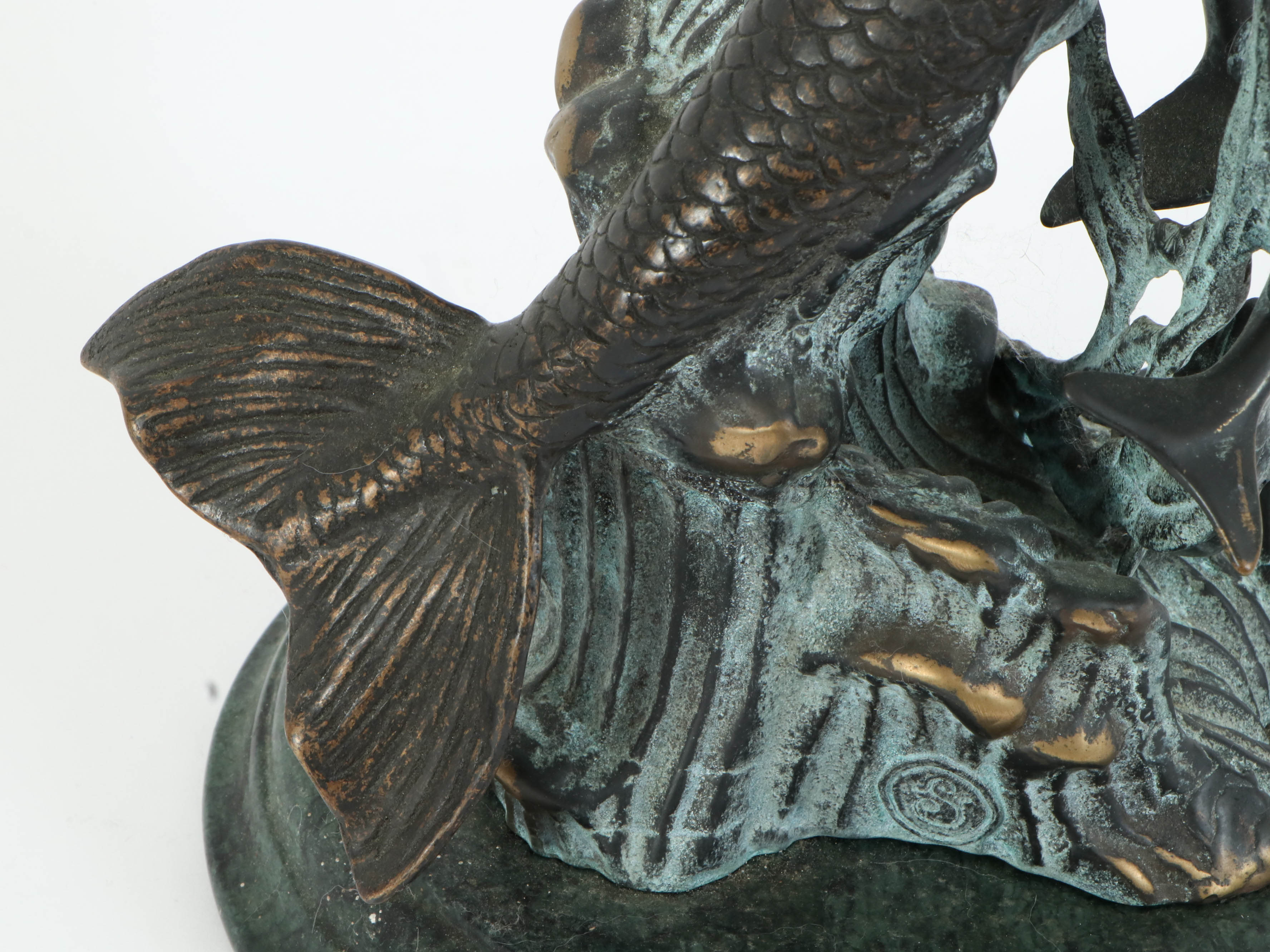 SPI Gallery Bronze Sculpture of Mermaid and Dolphin