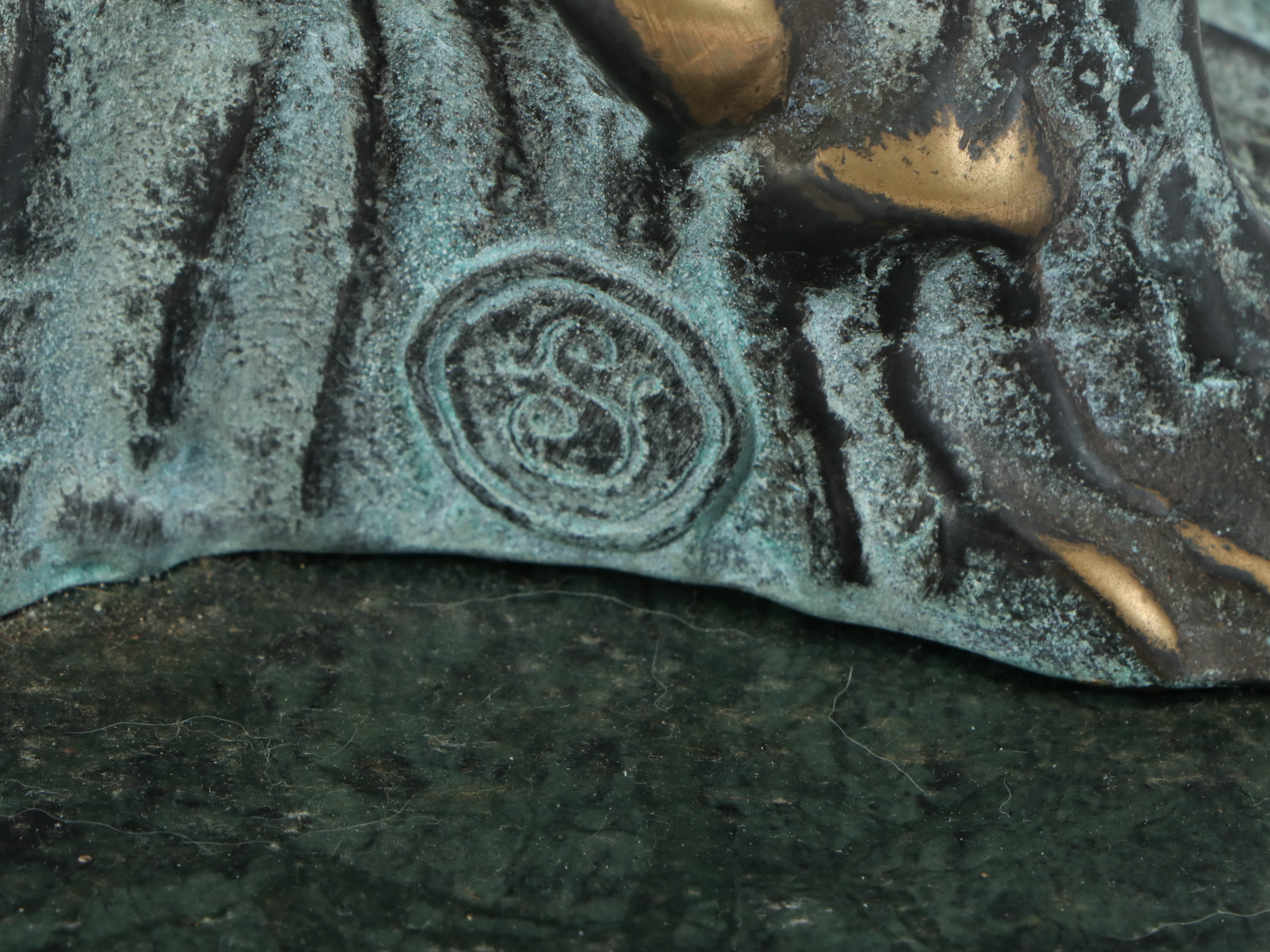 SPI Gallery Bronze Sculpture of Mermaid and Dolphin