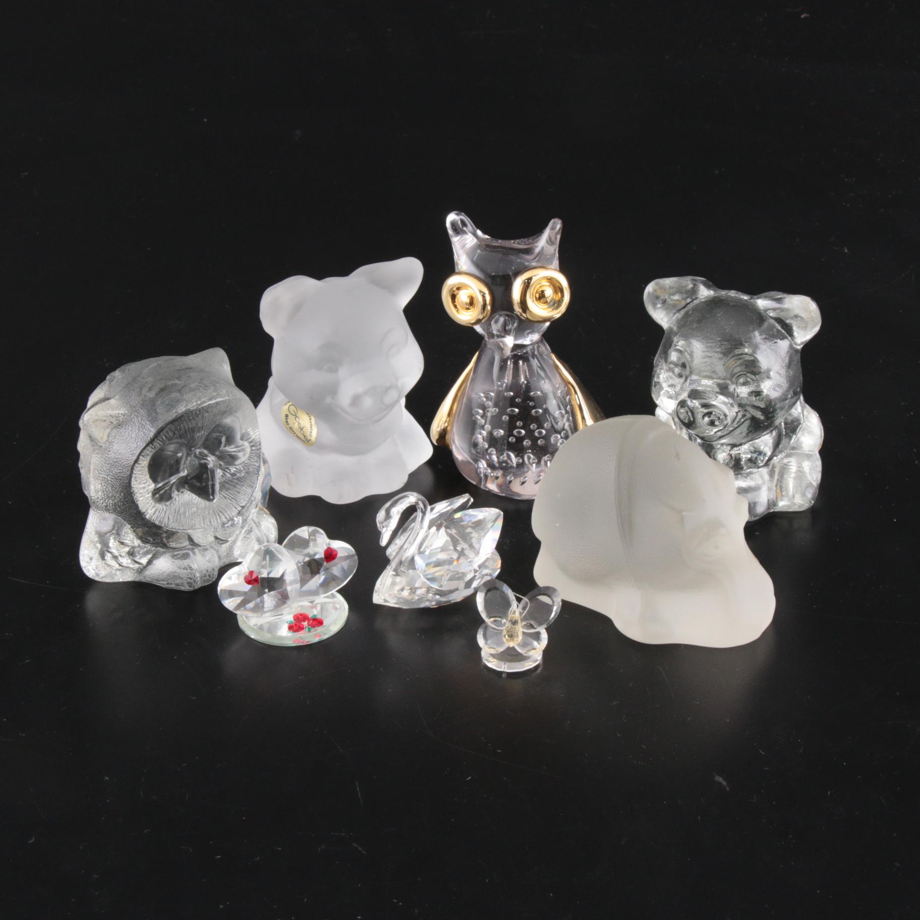 Goebel and Other Crystal and Glass Paperweights and Figurines