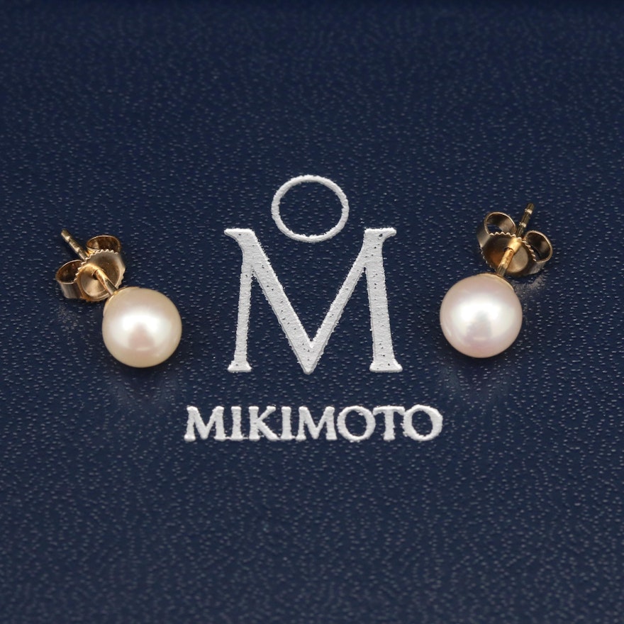 Blue Lagoon by Mikimoto 14K Pearl Stud Earrings