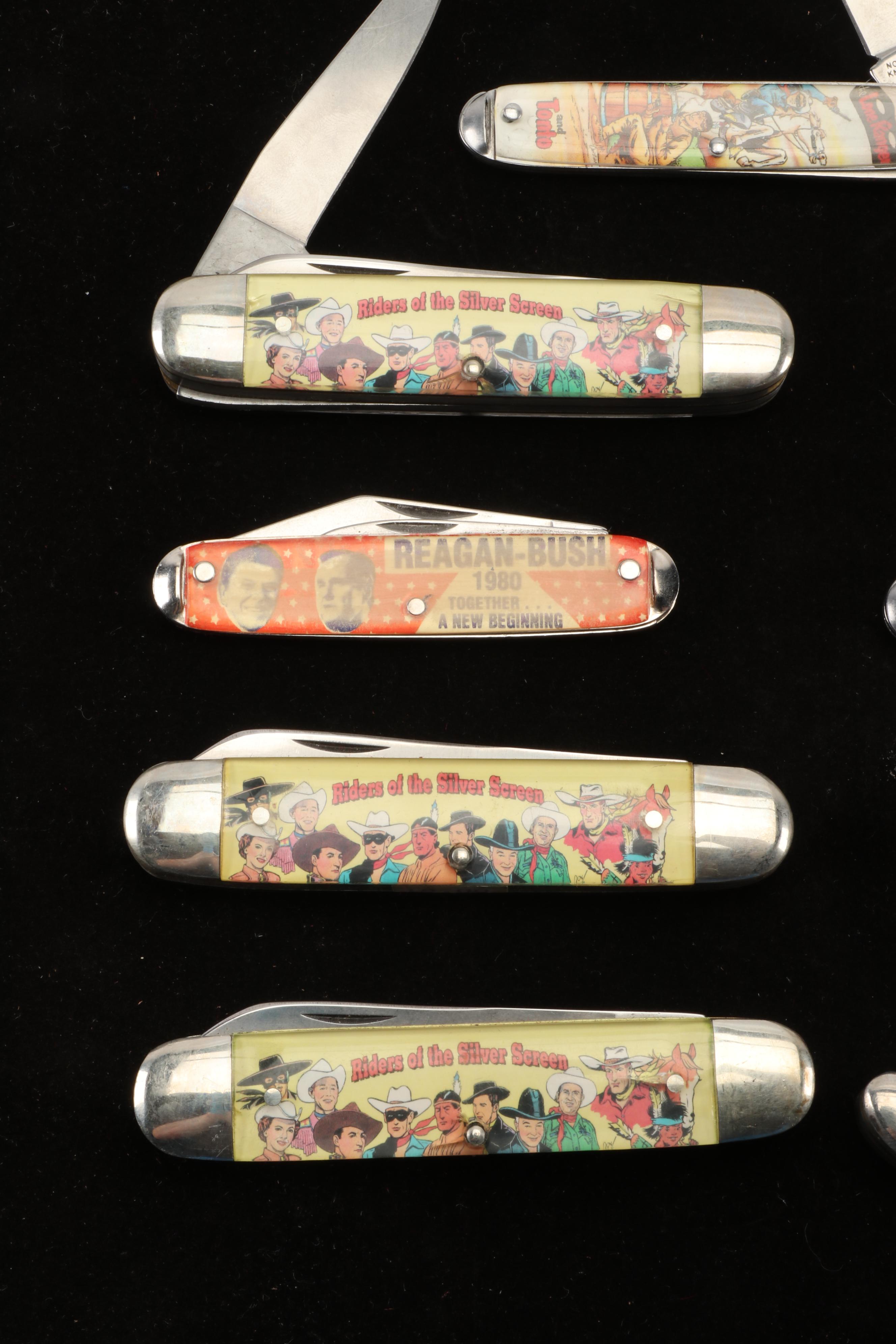 Novelty Knife Co. and Other Folding Character Pocket Knives Including Zorro
