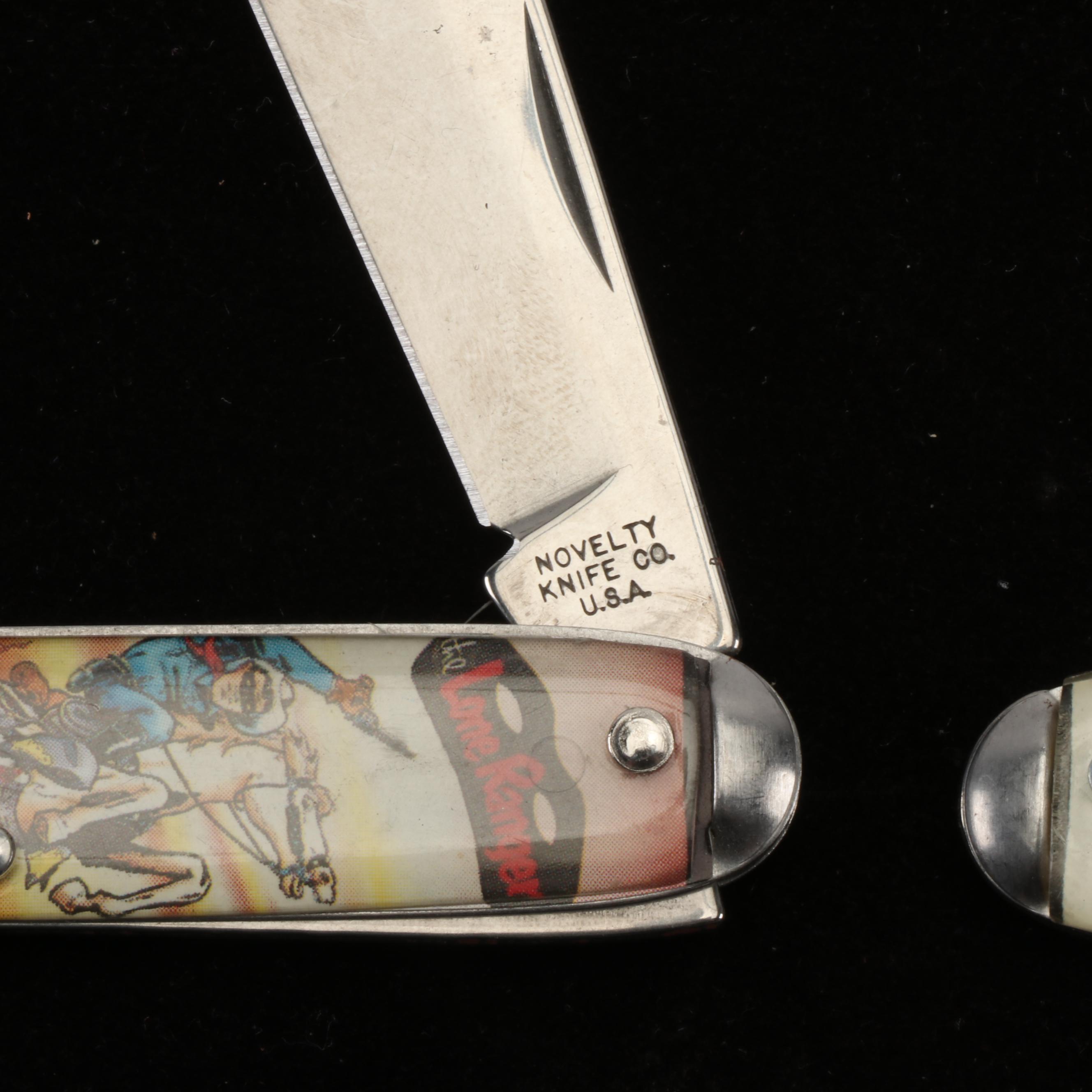 Novelty Knife Co. and Other Folding Character Pocket Knives Including Zorro