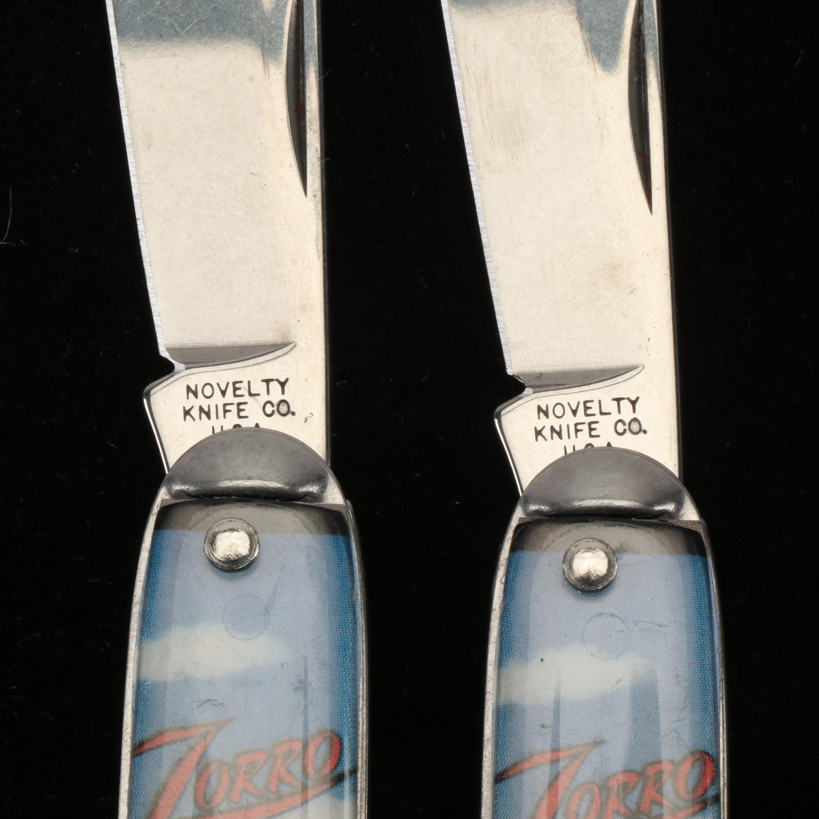 Novelty Knife Co. and Other Folding Character Pocket Knives Including Zorro