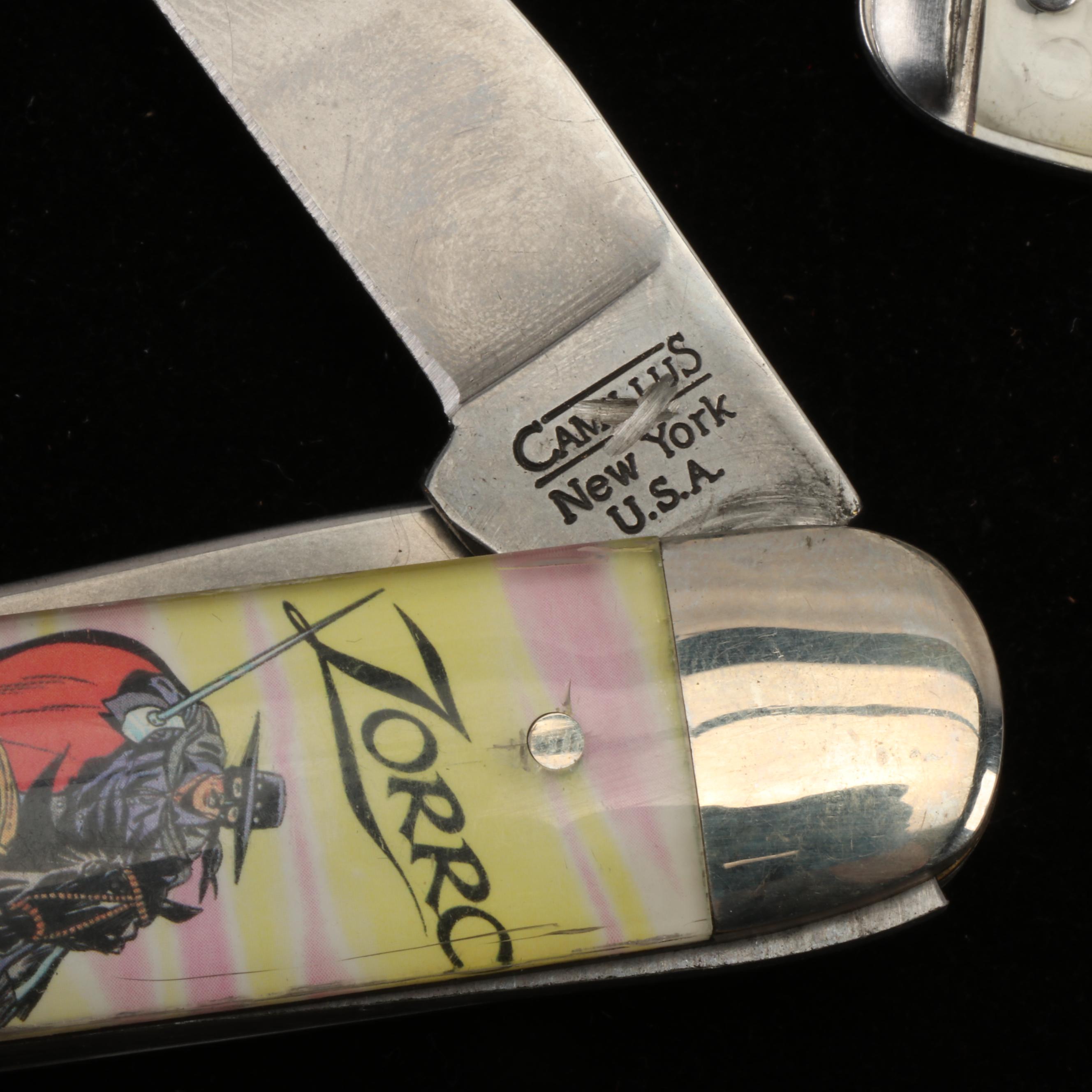 Novelty Knife Co. and Other Folding Character Pocket Knives Including Zorro