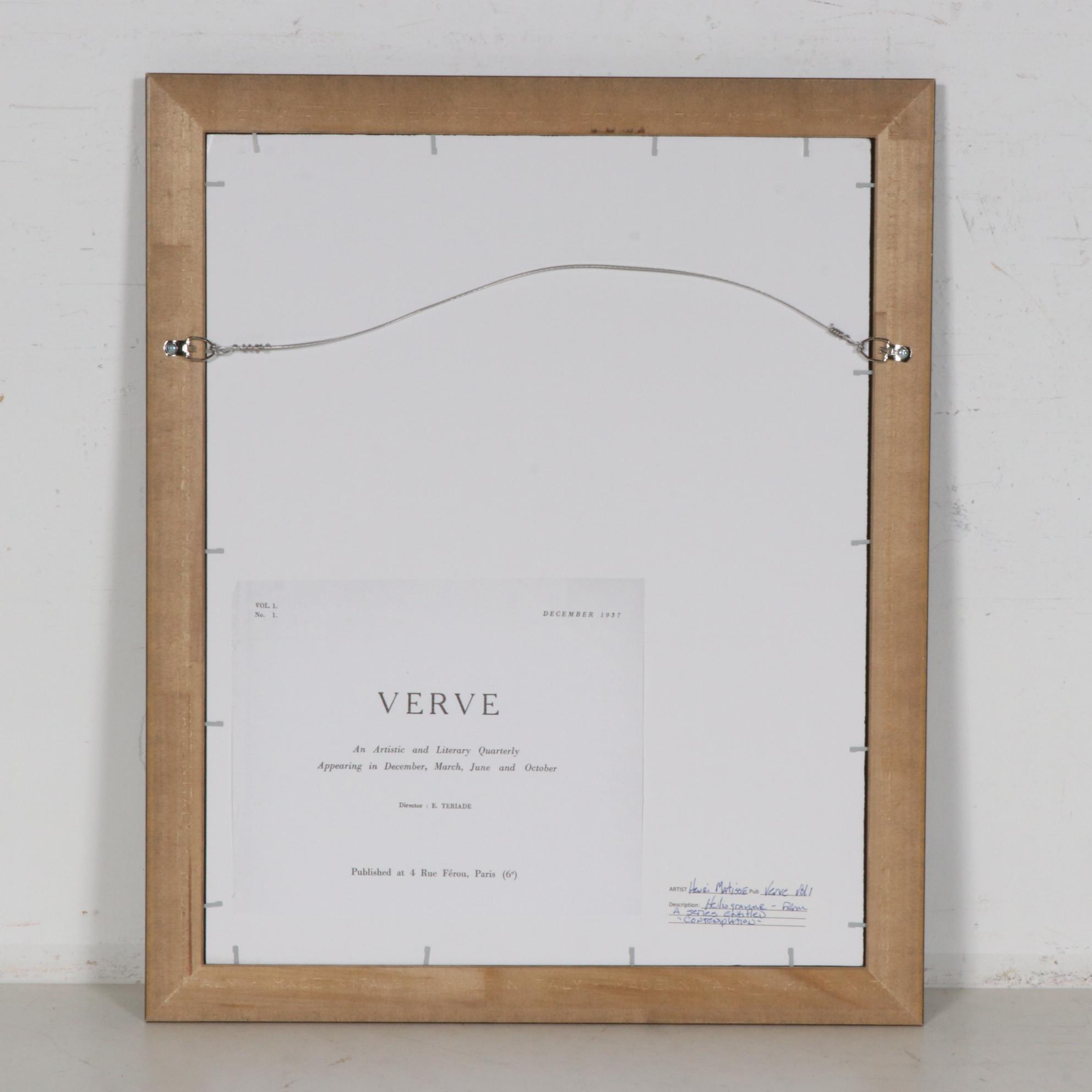 Henri Matisse Heliogravure Portrait for "Verve", 1937