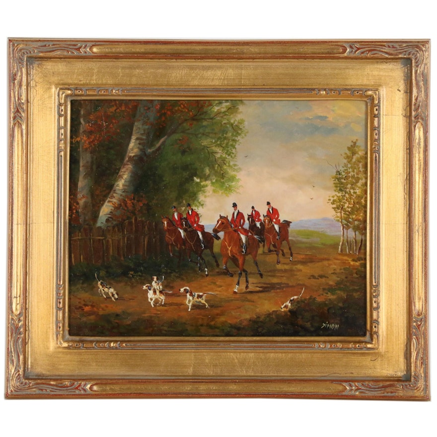 Simon Braun Oil Painting of English Hunt Scene