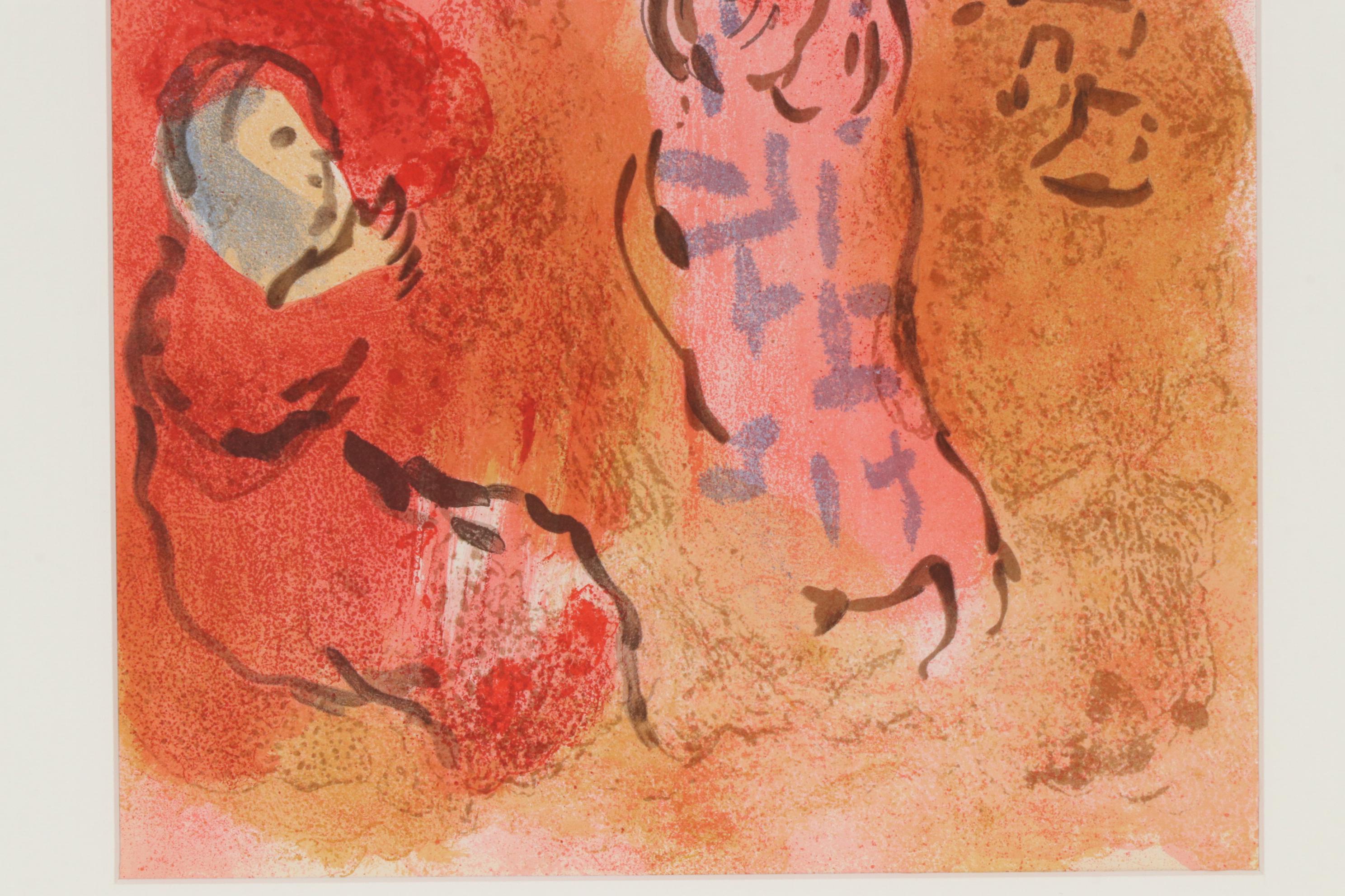 Marc Chagall Color Lithograph "Ruth Gleaning" for "Verve", 1960
