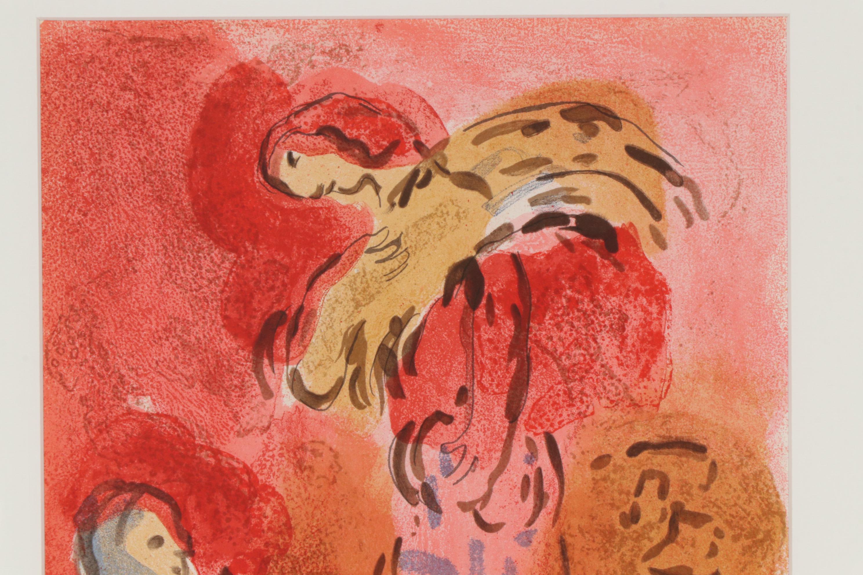 Marc Chagall Color Lithograph "Ruth Gleaning" for "Verve", 1960