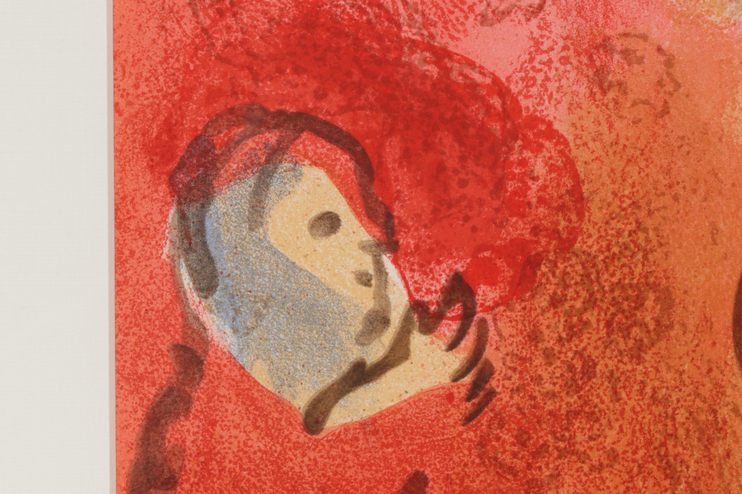 Marc Chagall Color Lithograph "Ruth Gleaning" for "Verve", 1960