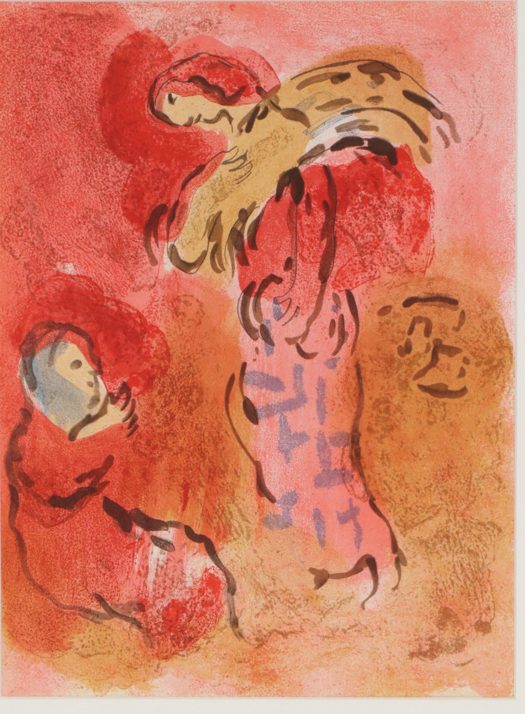 Marc Chagall Color Lithograph "Ruth Gleaning" for "Verve", 1960