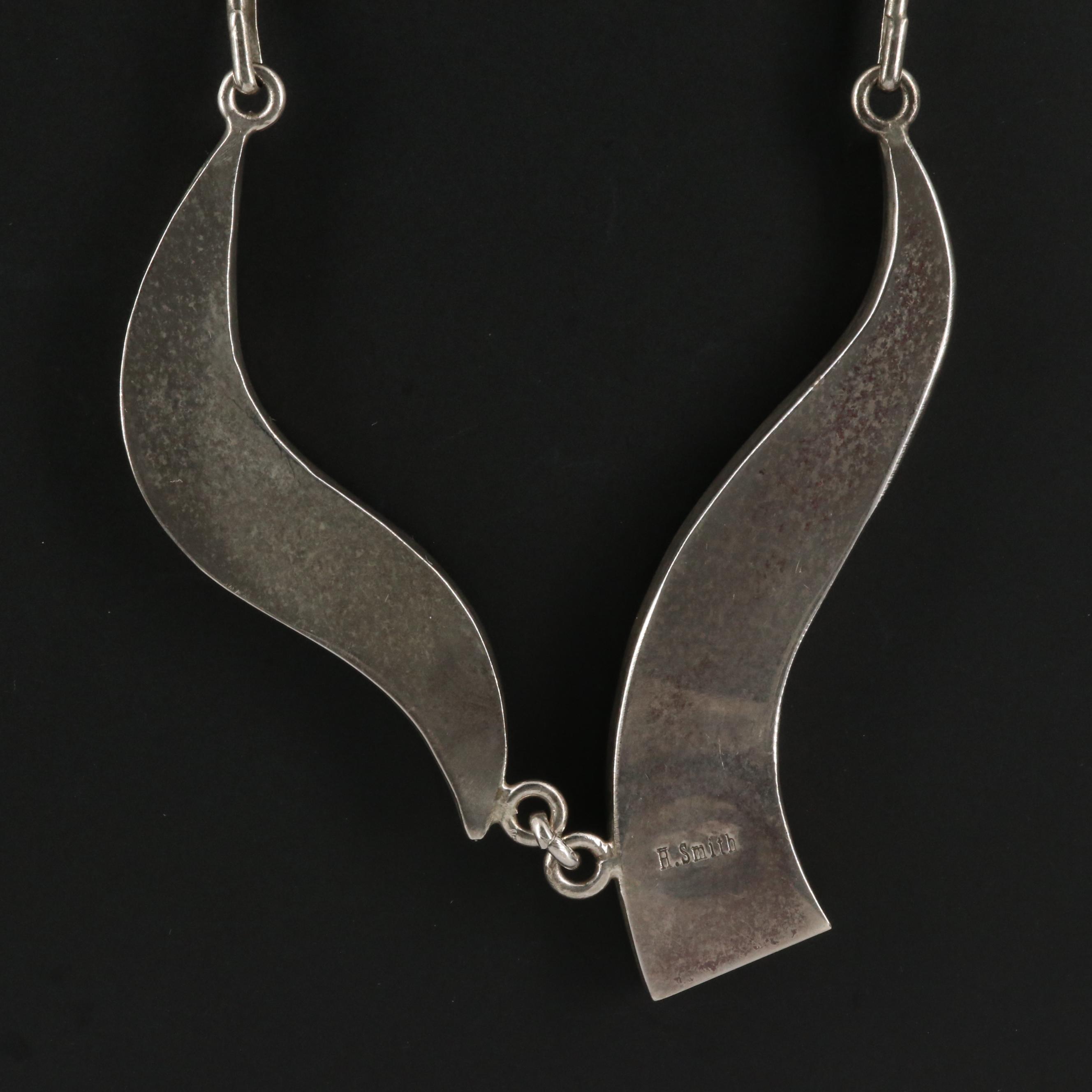 Harold Smith Navajo Diné Sterling Inlay Necklace