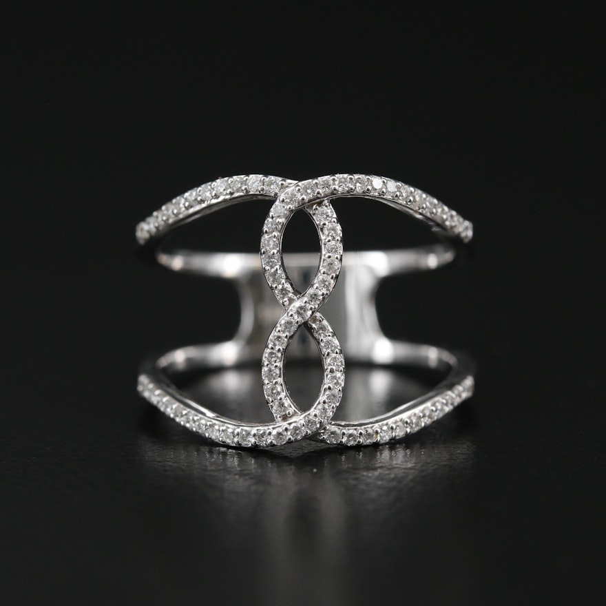 14K Diamond Ring with Infinity Design