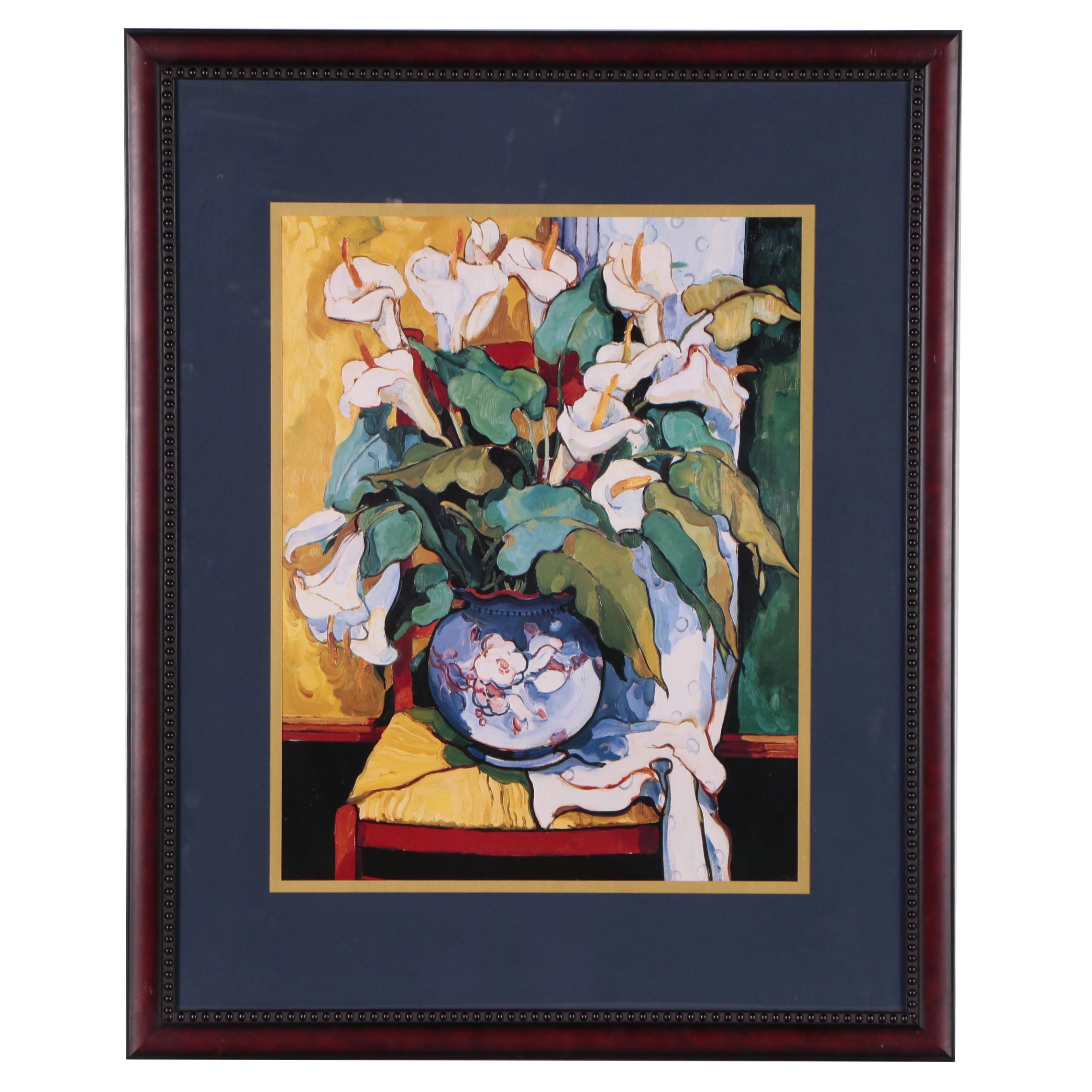 Offset Lithograph of Calla Lilies After Alush Shima