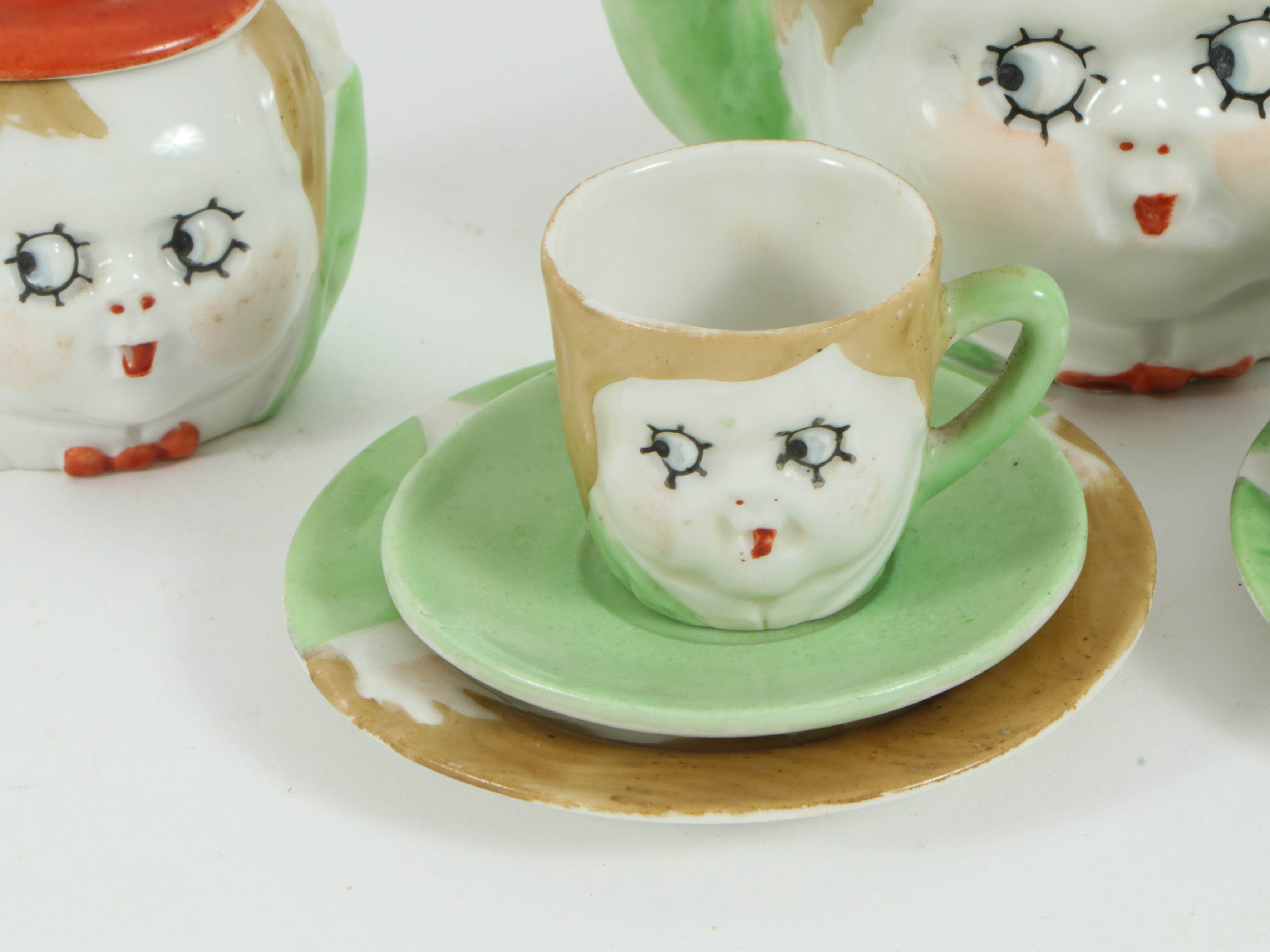 Hand-Painted Miniature Toy Tea Set, Reproduction