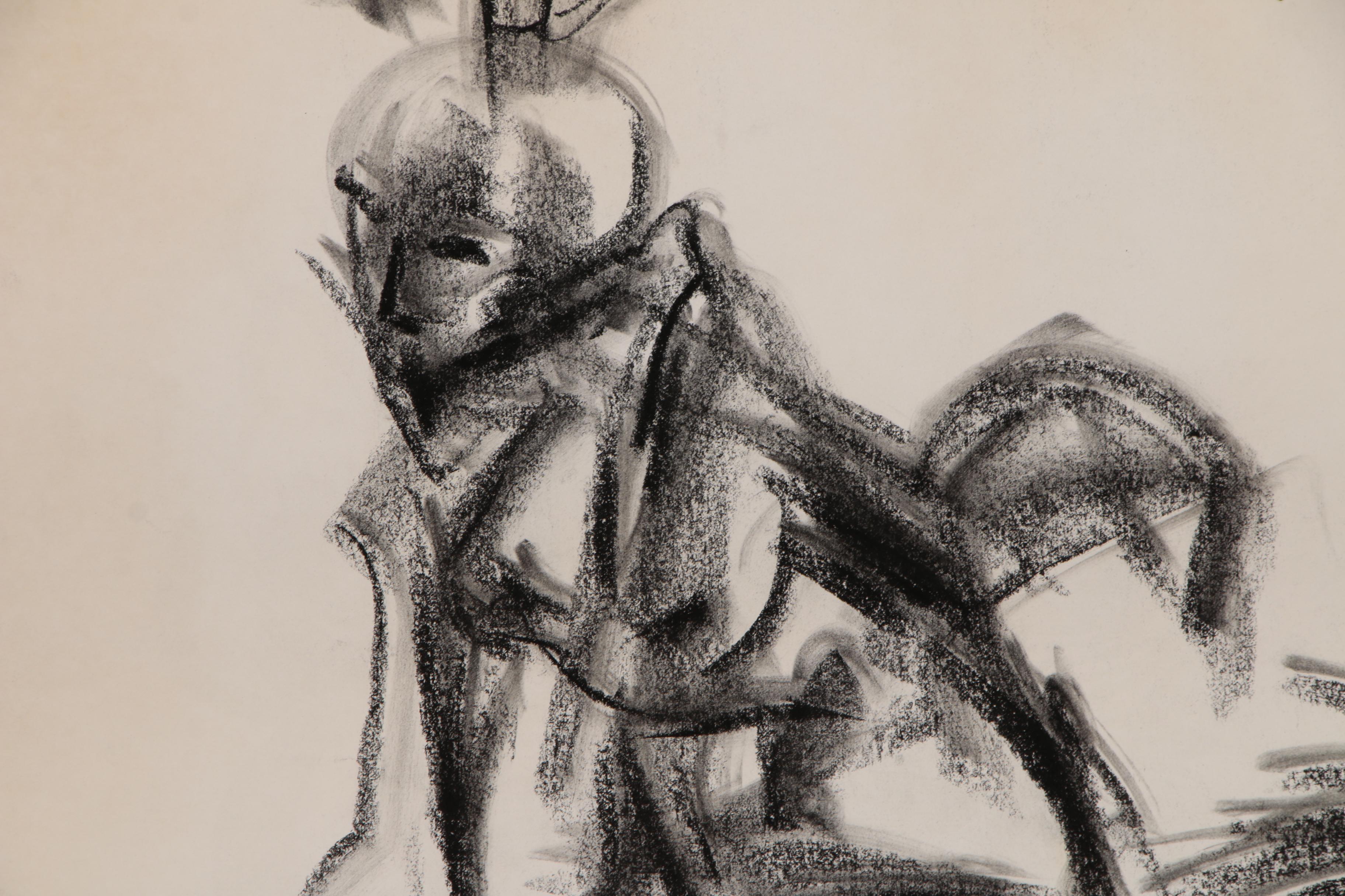 Esther Liu Charcoal Figure Drawings, circa 1979