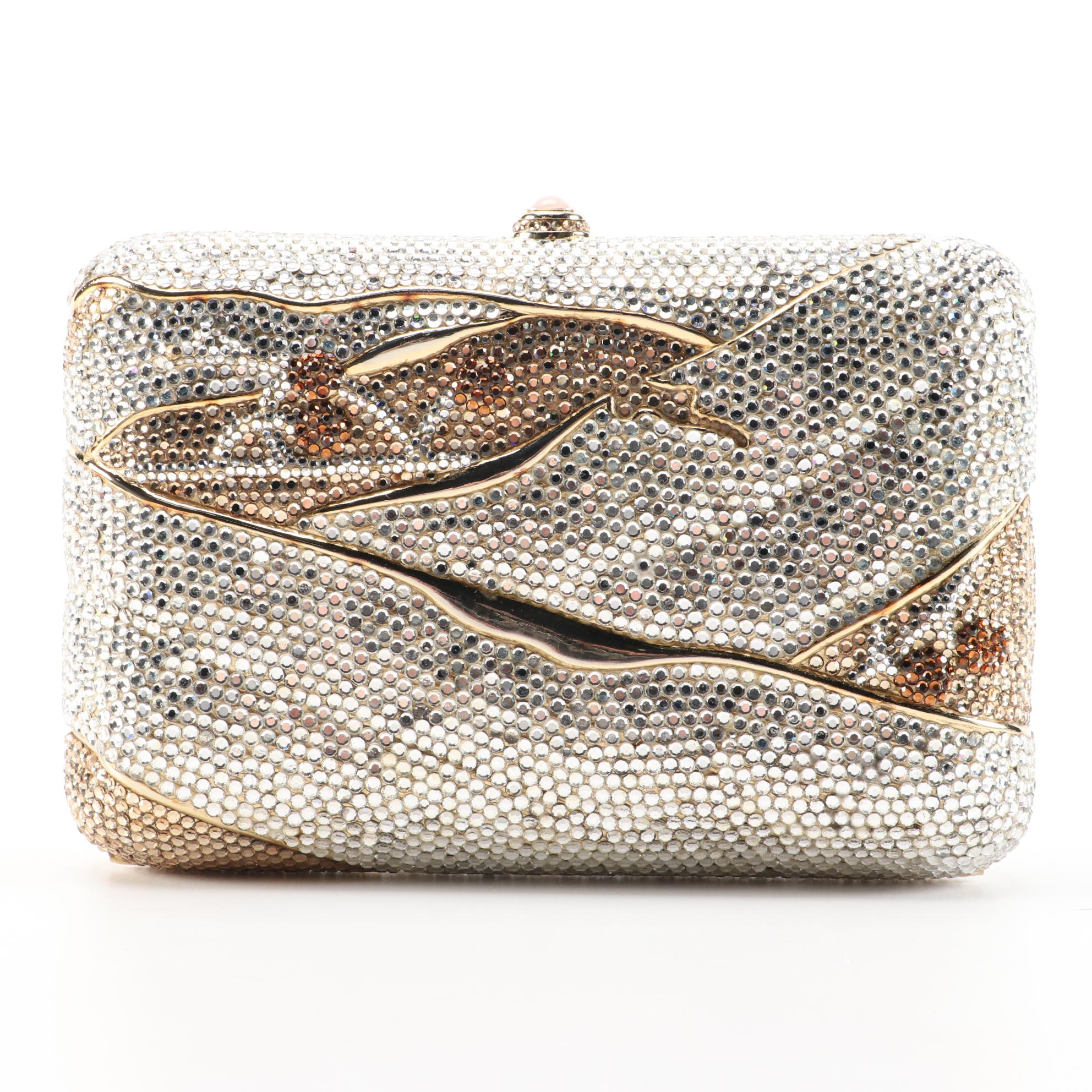Judith Leiber Crystal Minaudière Evening Bag with Accessories