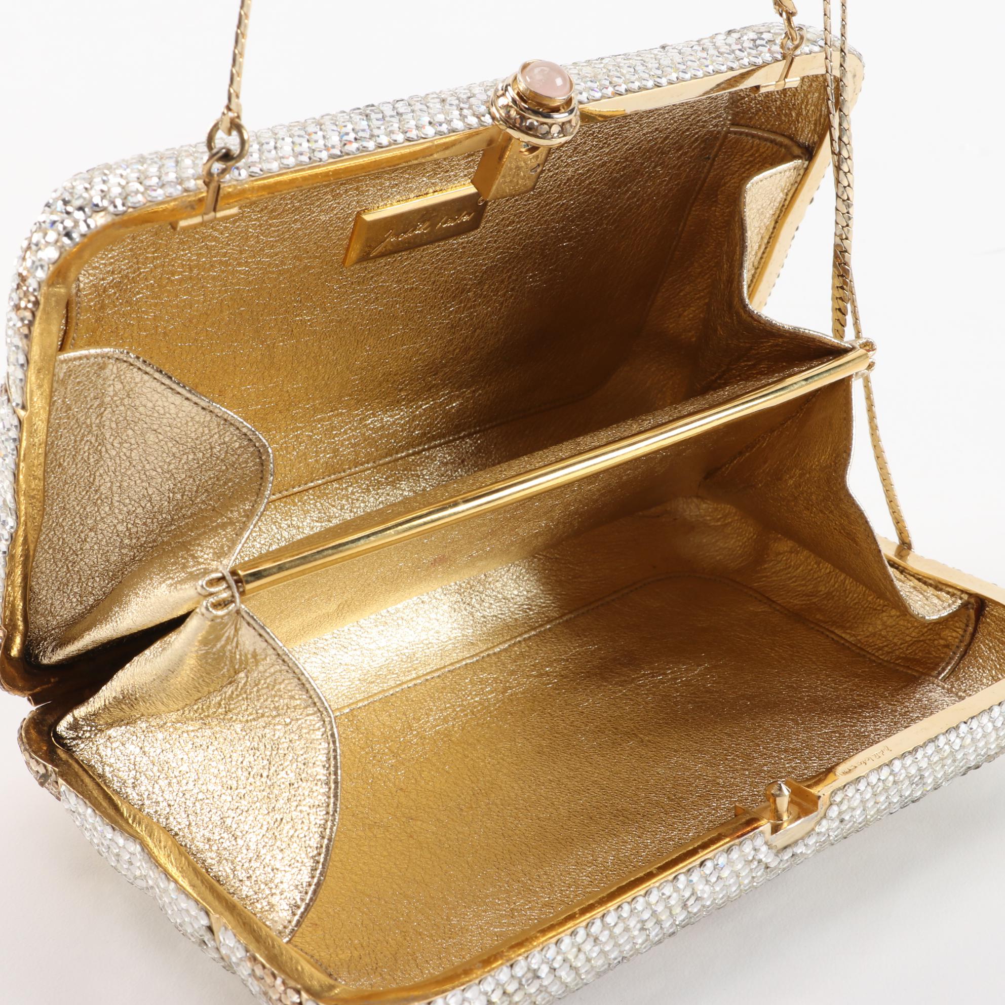 Judith Leiber Crystal Minaudière Evening Bag with Accessories