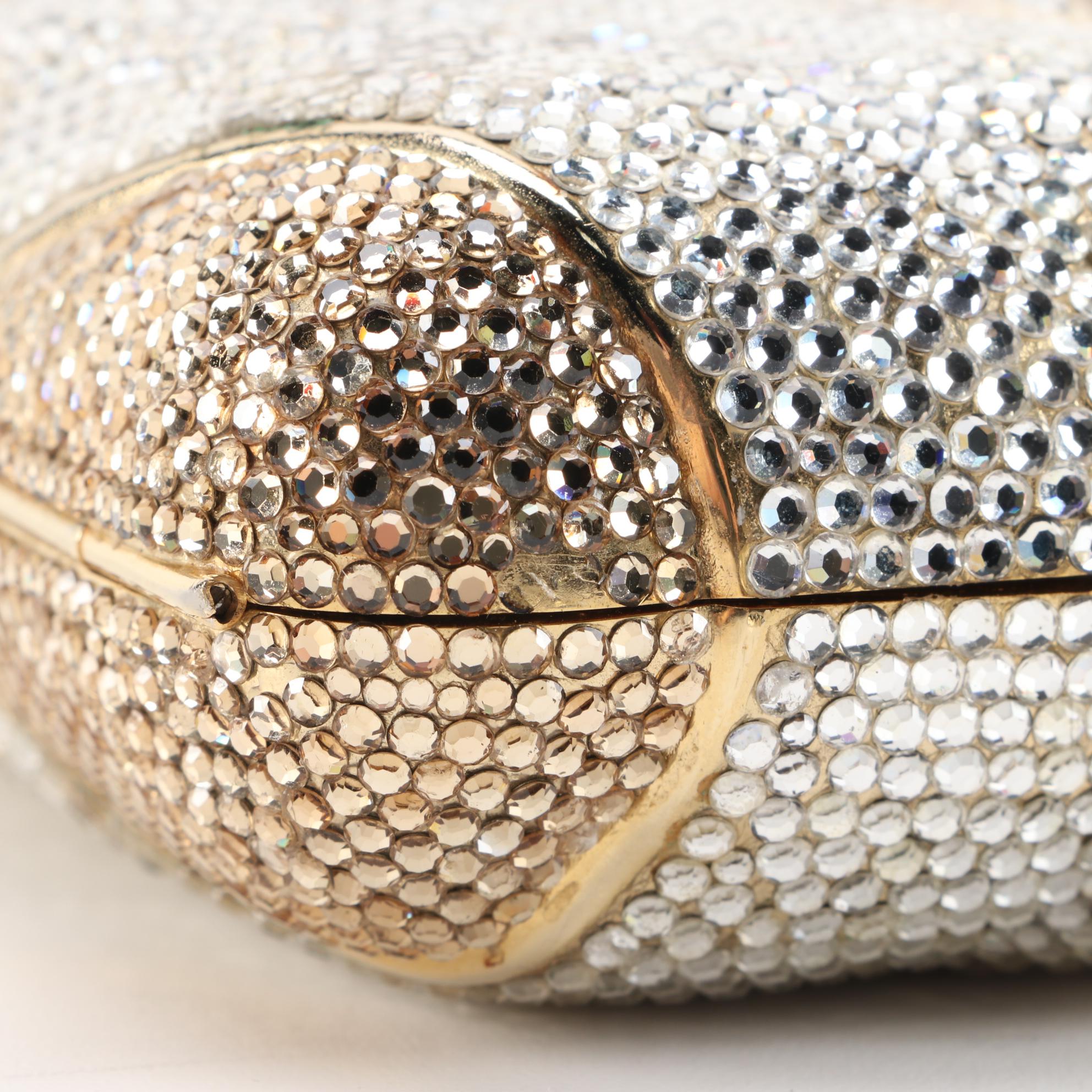 Judith Leiber Crystal Minaudière Evening Bag with Accessories