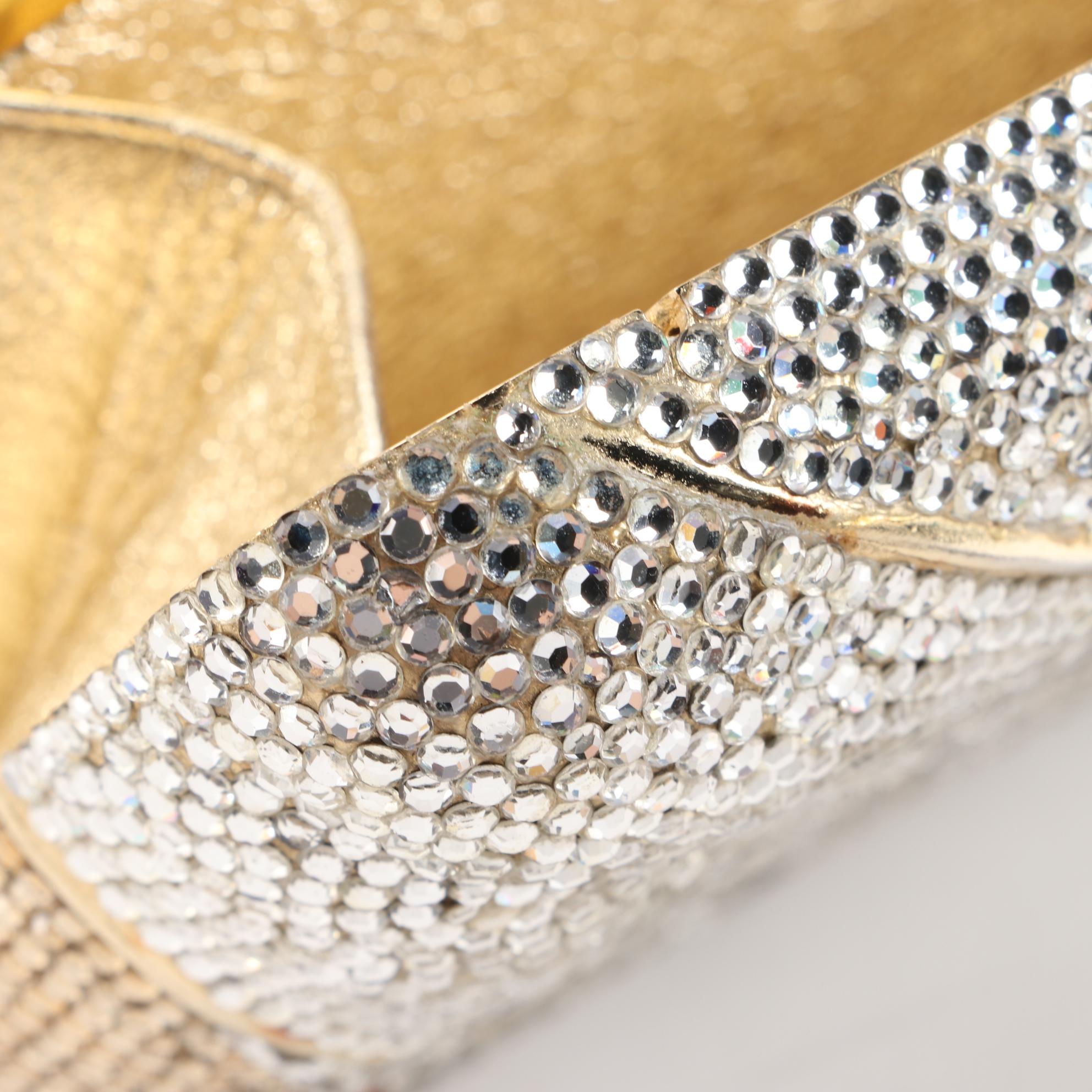 Judith Leiber Crystal Minaudière Evening Bag with Accessories