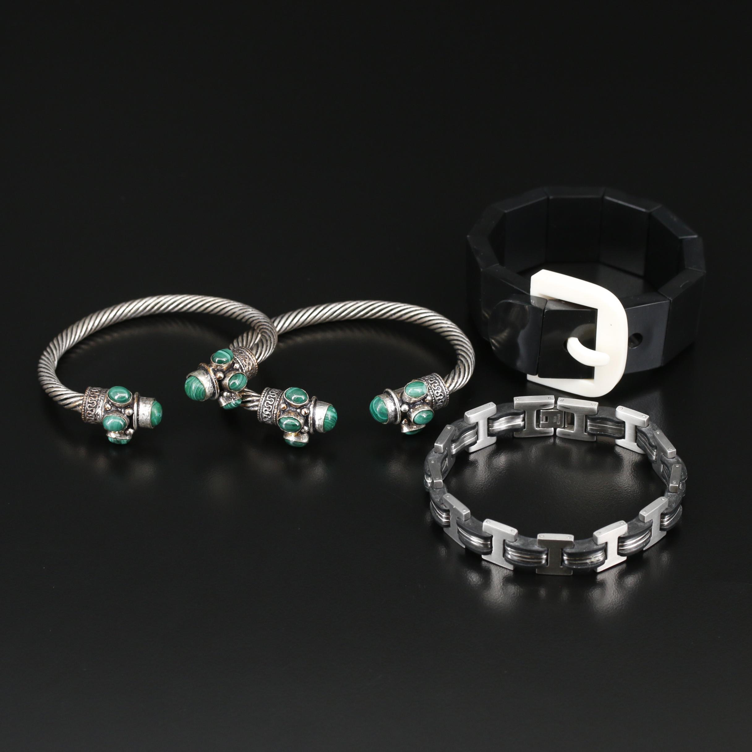 Collection of Bracelets Featuring Marc Jacobs Belt Buckle Bracelet