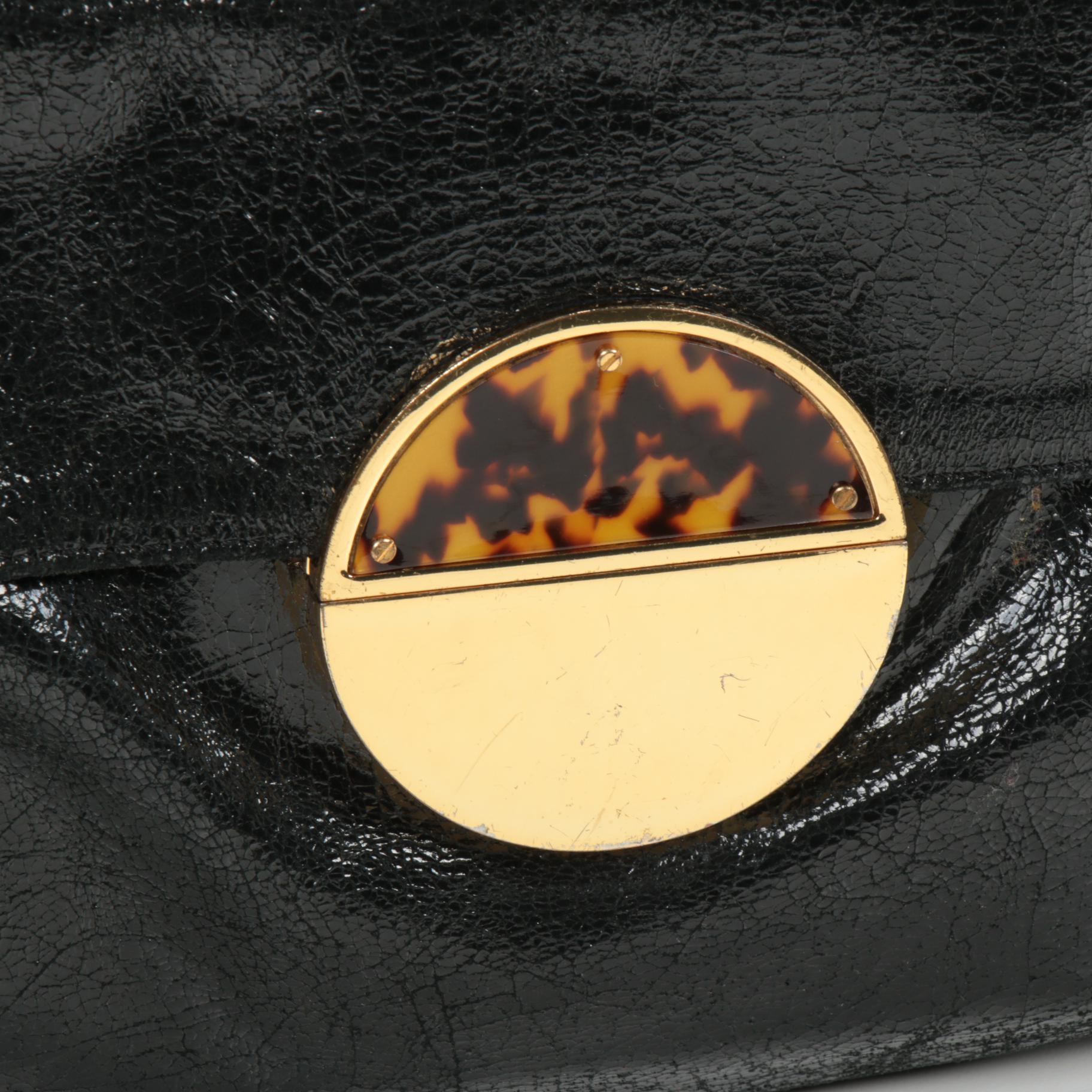 Tory Burch Satchel in Black Textured Leather