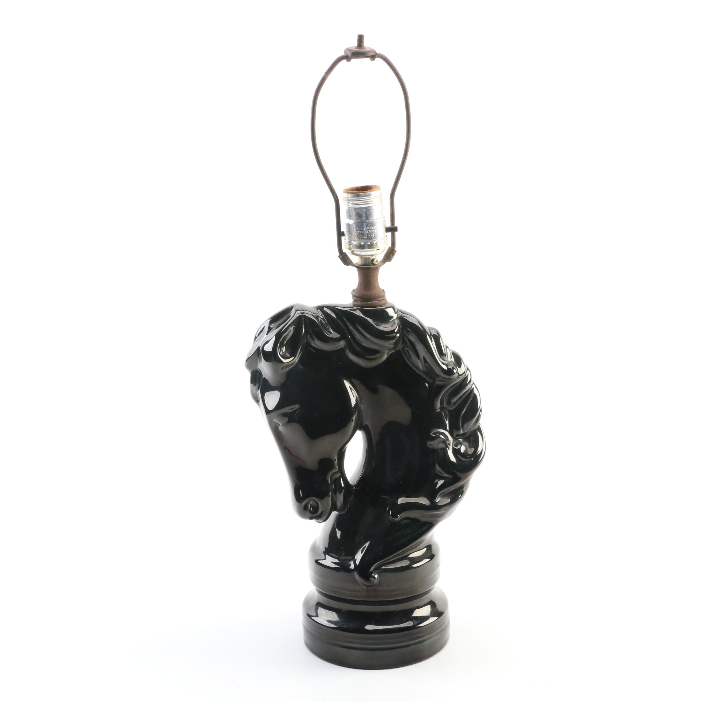 Vintage Figural Ceramic Horse Table Lamp