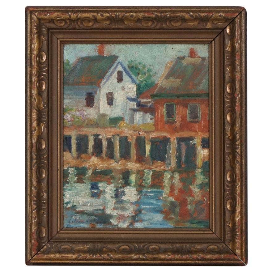 Lilian Griffen Oil Painting "Reflections", Early to Mid 20th Century