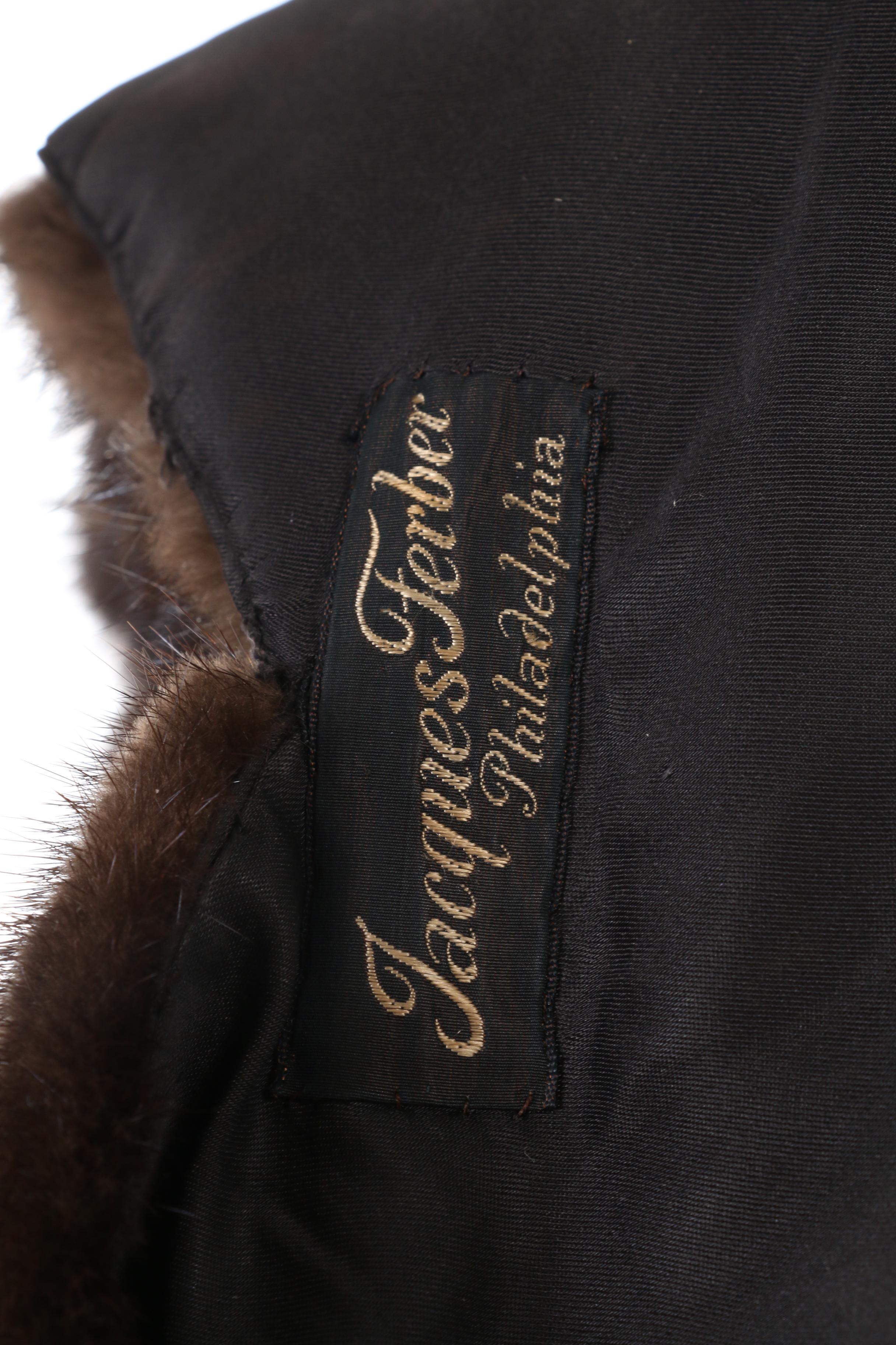 Dark Mahogany Mink Fur Shoulder Wrap Stole by Jacques Ferber, Vintage