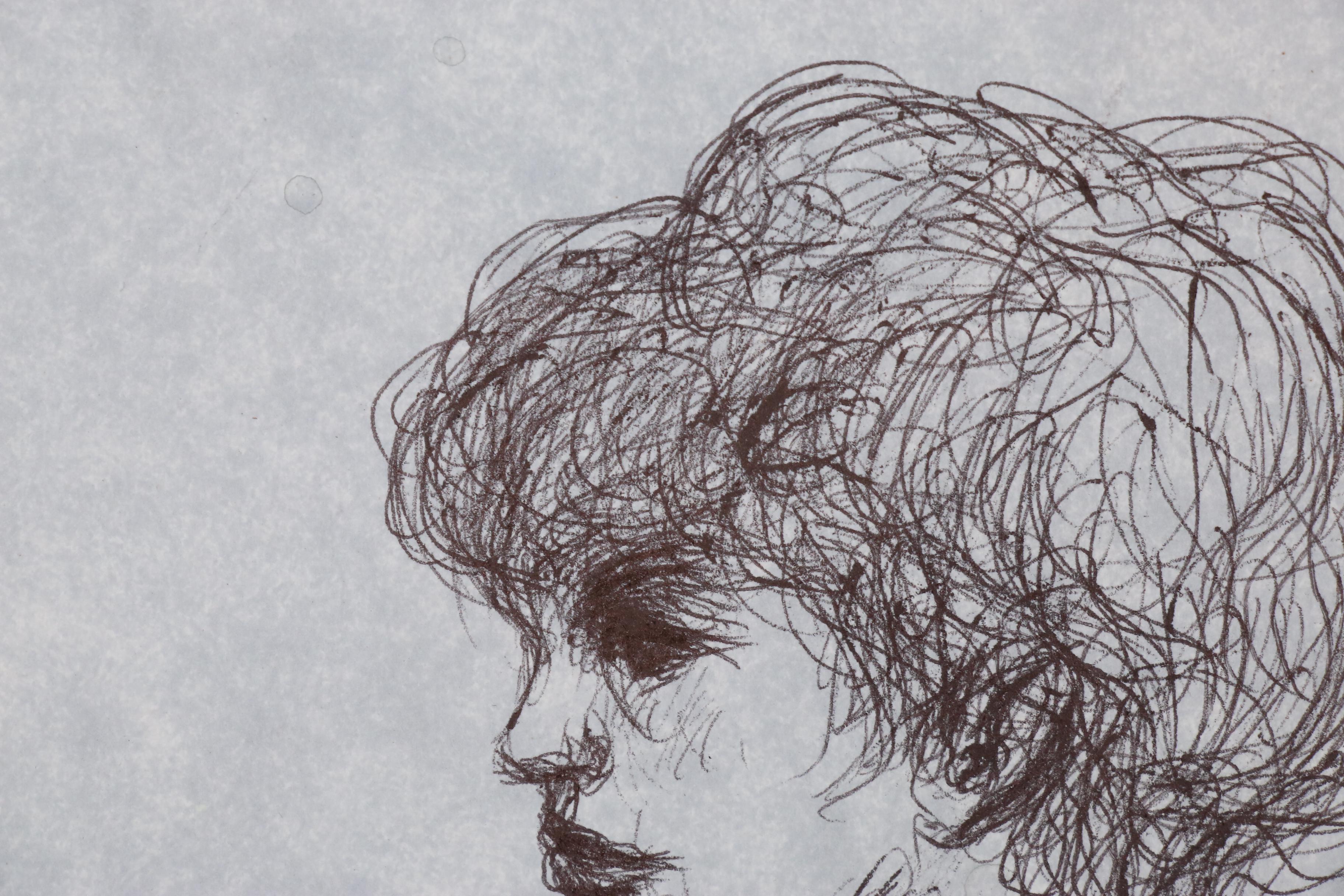 Robert Fabe Ink Portrait of a Woman, Mid-Late 20th Century