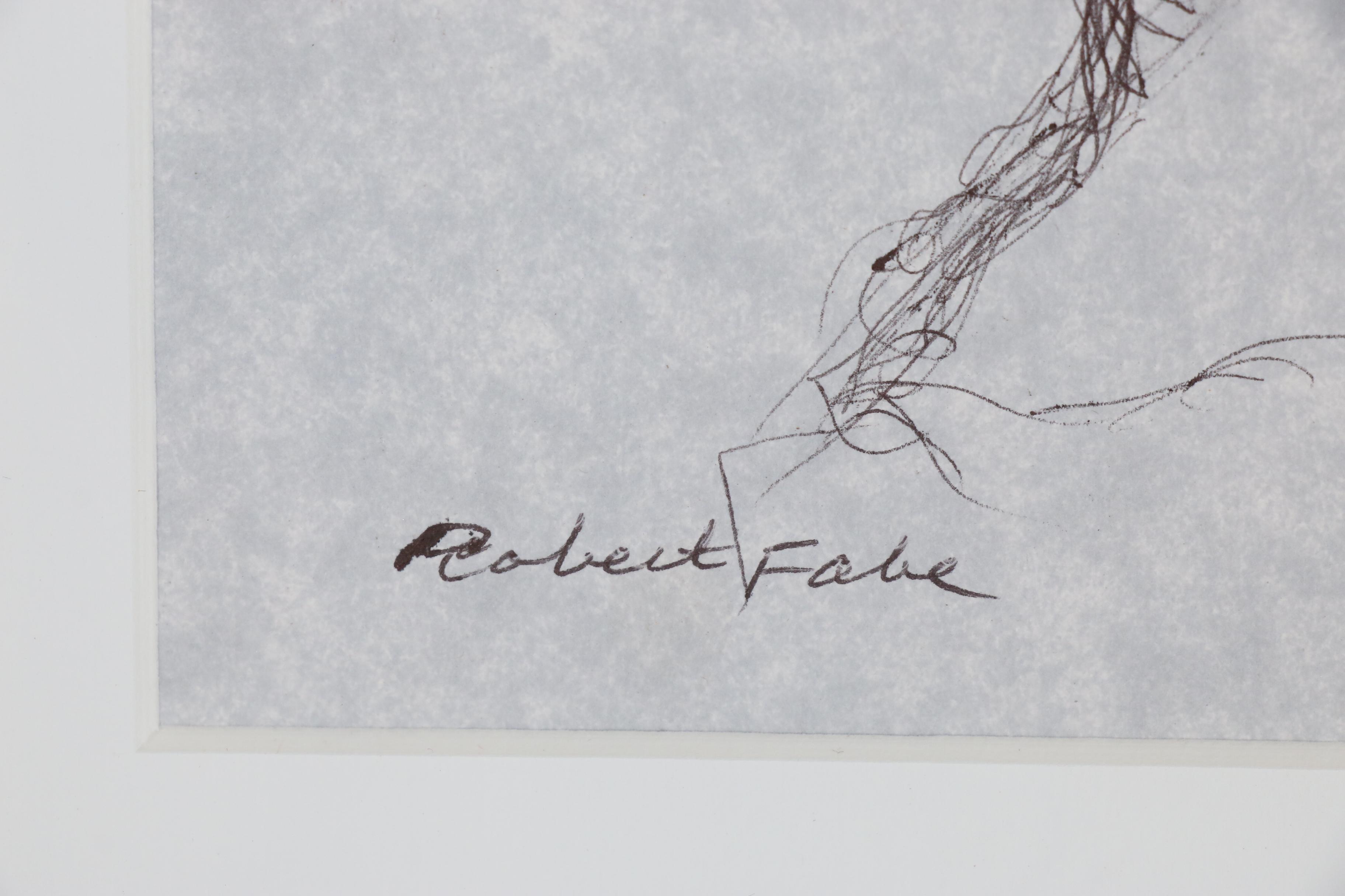 Robert Fabe Ink Portrait of a Woman, Mid-Late 20th Century