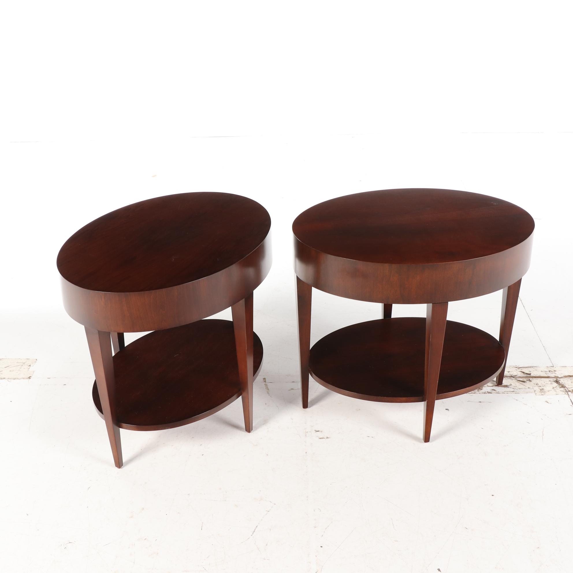 HBF Contemporary Modern Walnut "Catalina" Side Tables