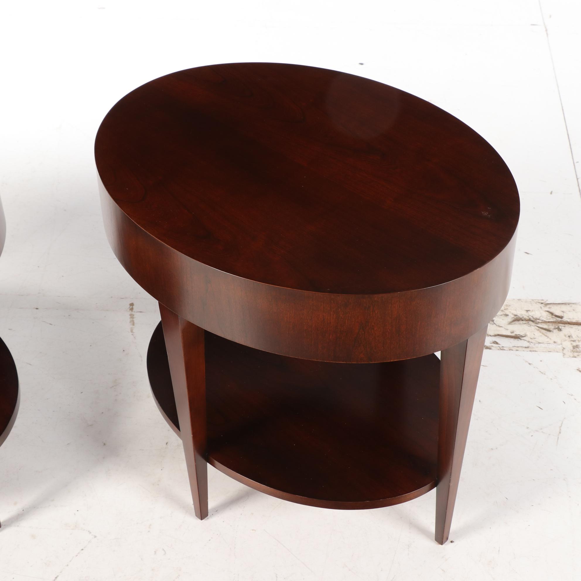 HBF Contemporary Modern Walnut "Catalina" Side Tables