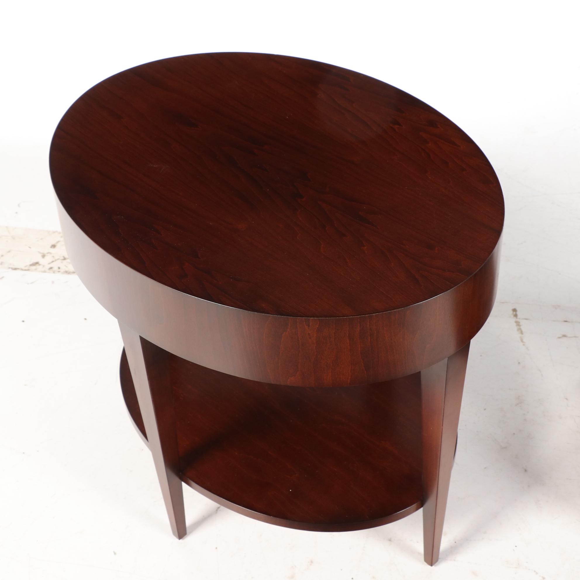 HBF Contemporary Modern Walnut "Catalina" Side Tables