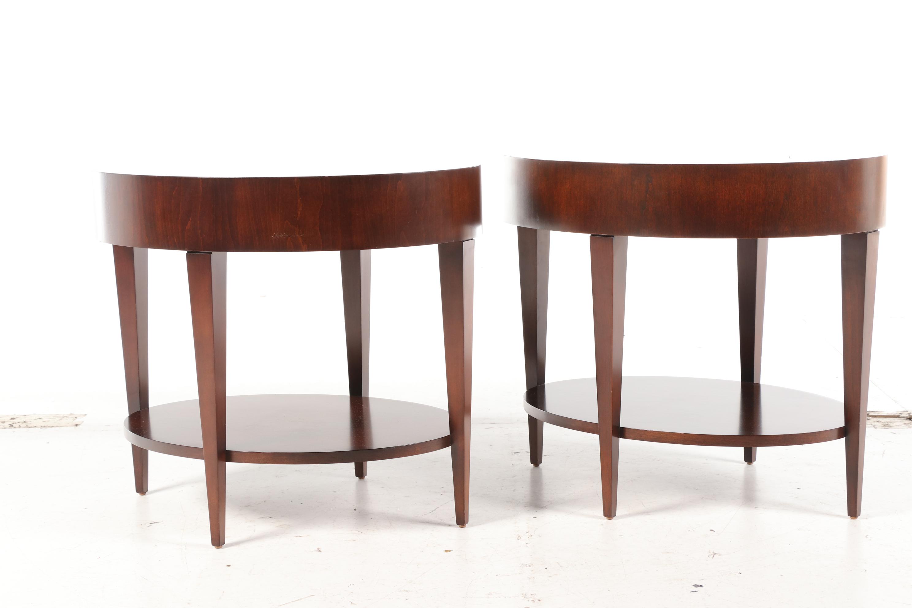HBF Contemporary Modern Walnut "Catalina" Side Tables