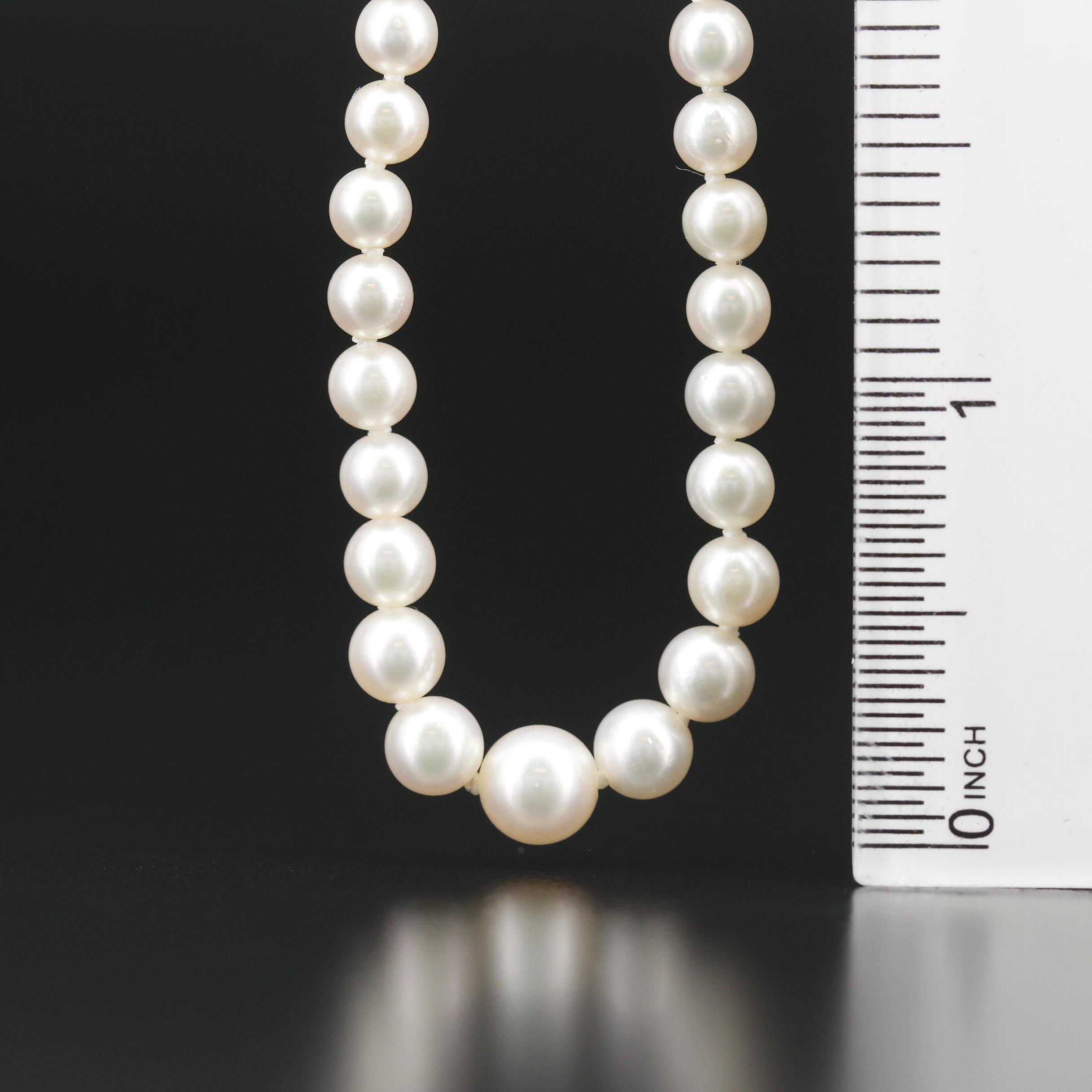 Vintage Mikimoto Graduated Pearl Necklace