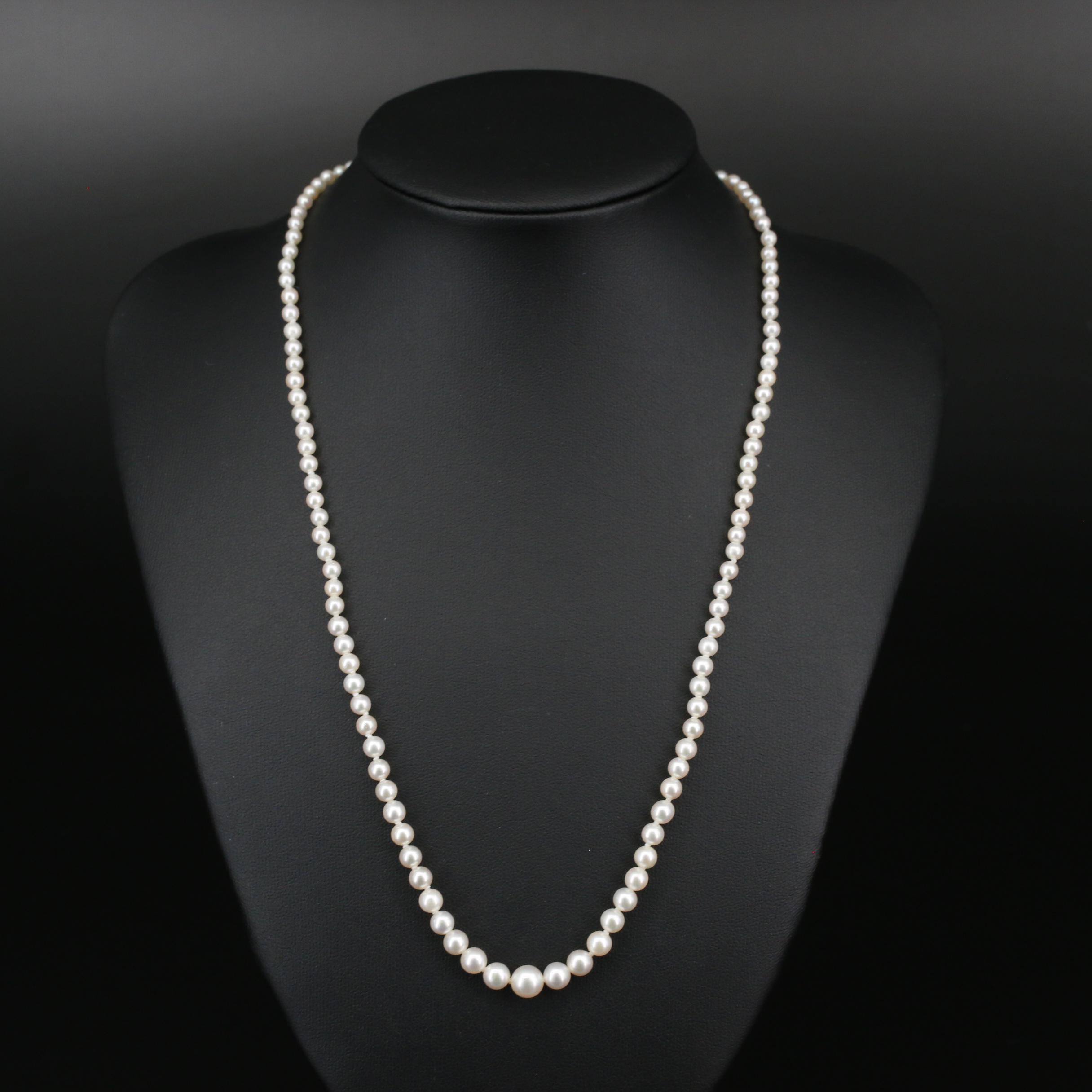 Vintage Mikimoto Graduated Pearl Necklace