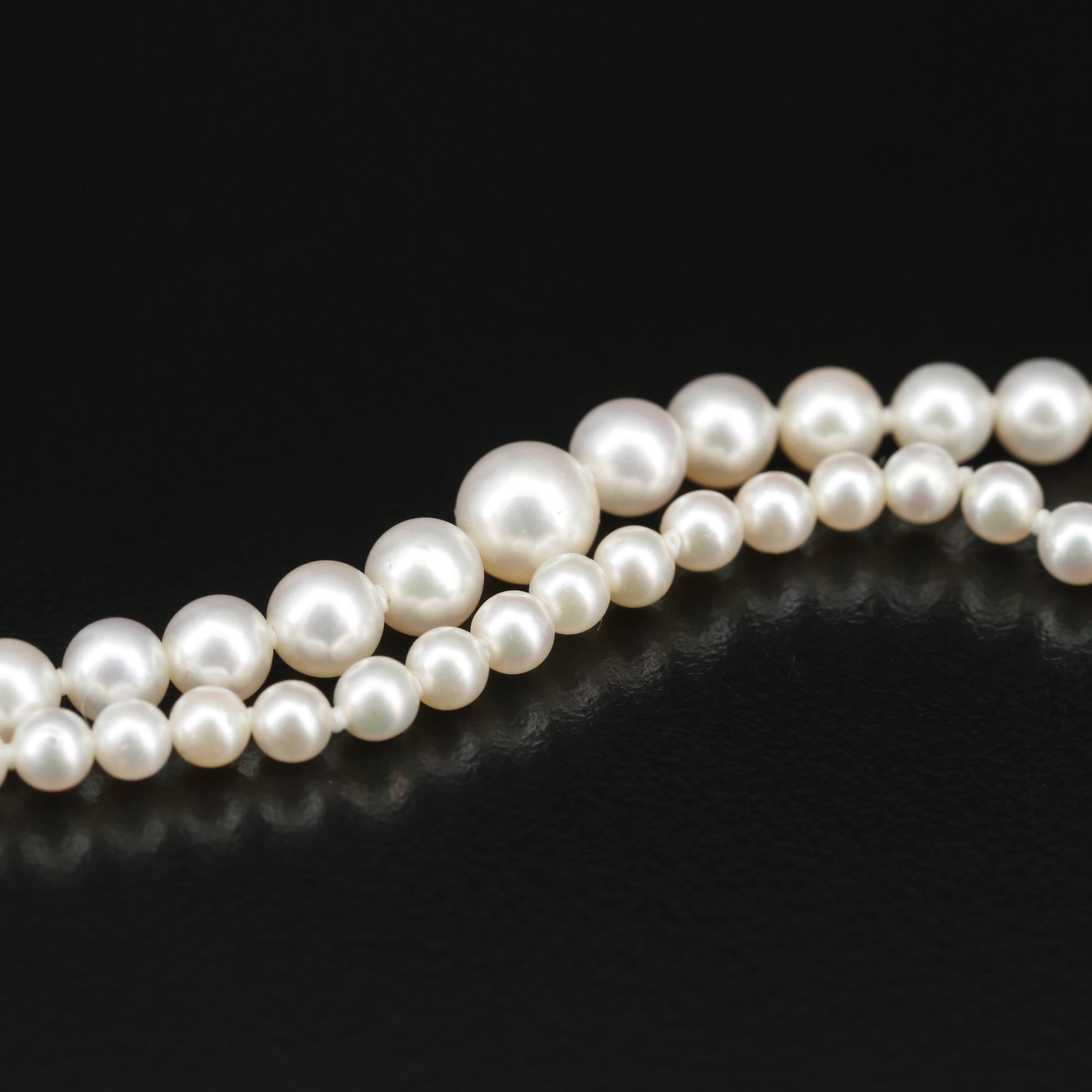 Vintage Mikimoto Graduated Pearl Necklace