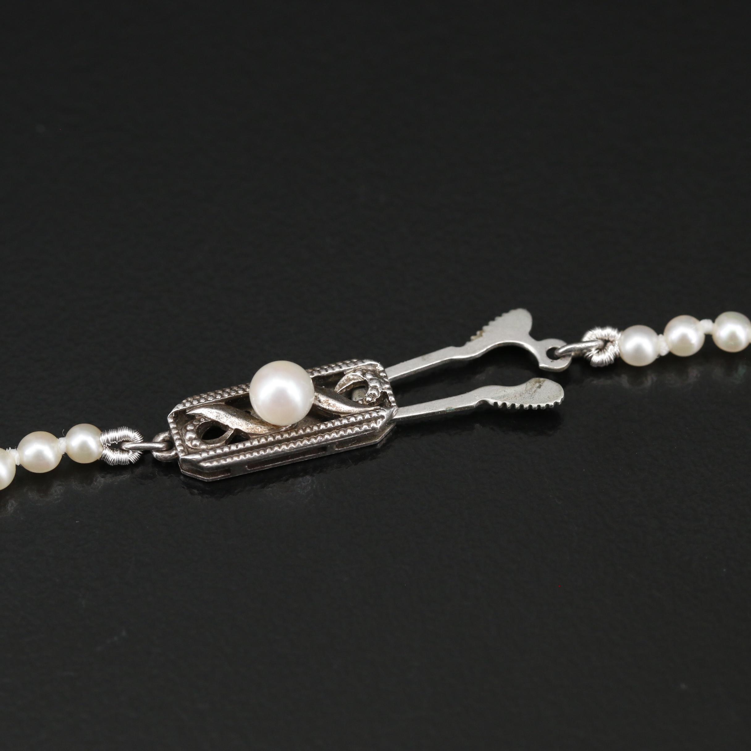 Vintage Mikimoto Graduated Pearl Necklace
