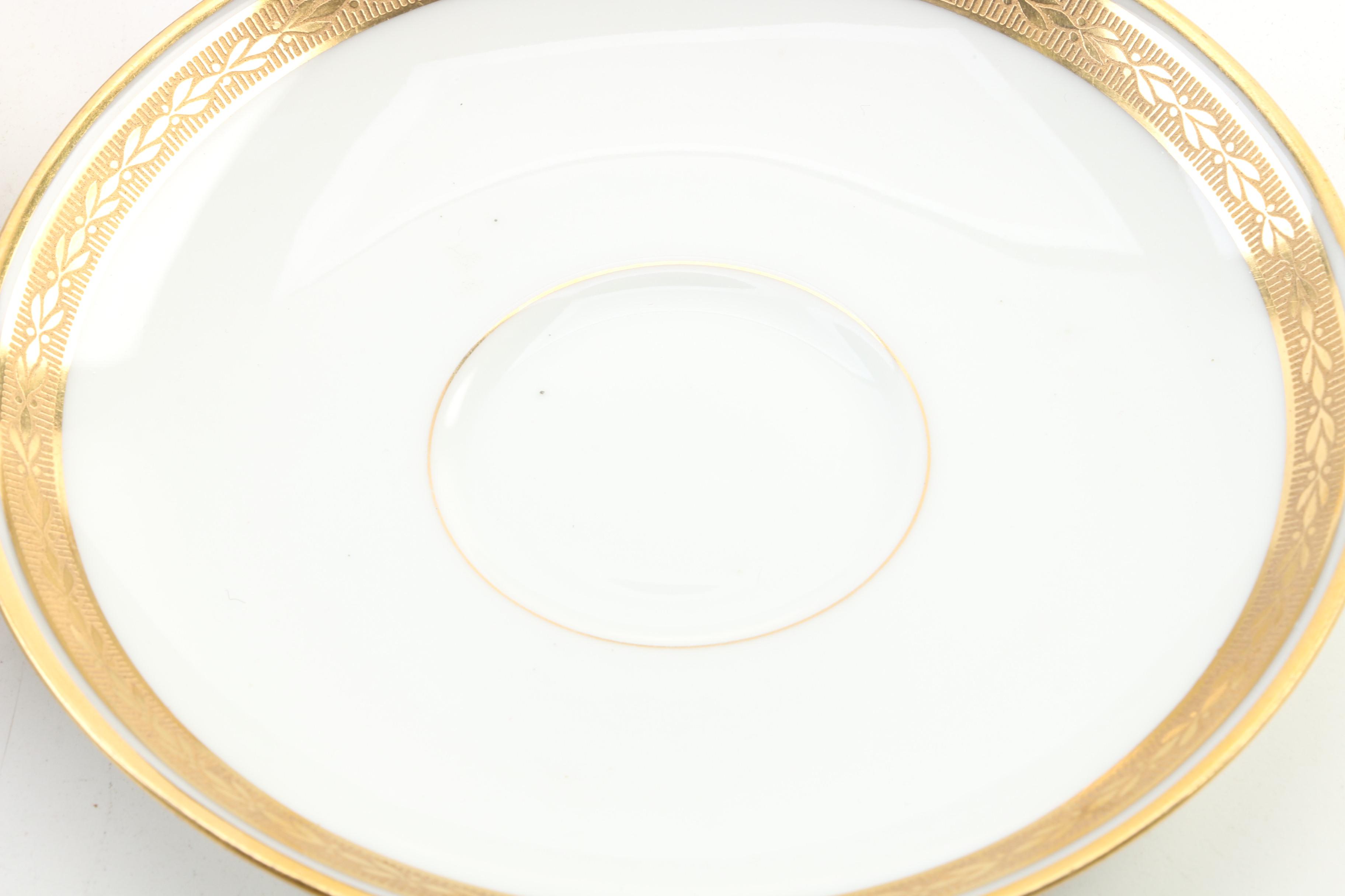 Theodore Haviland Porcelain Double Handle Teacups and Saucers