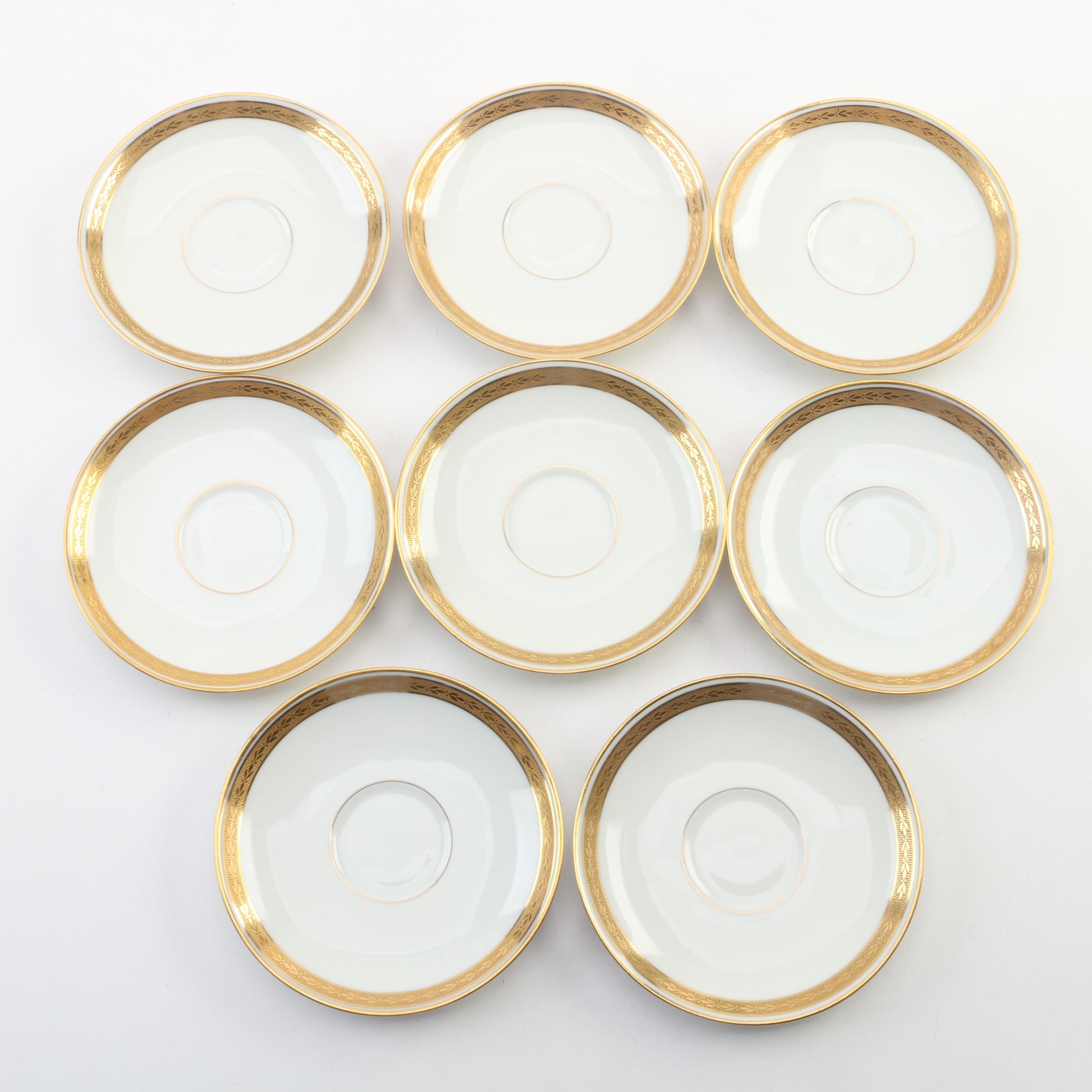 Theodore Haviland Porcelain Double Handle Teacups and Saucers