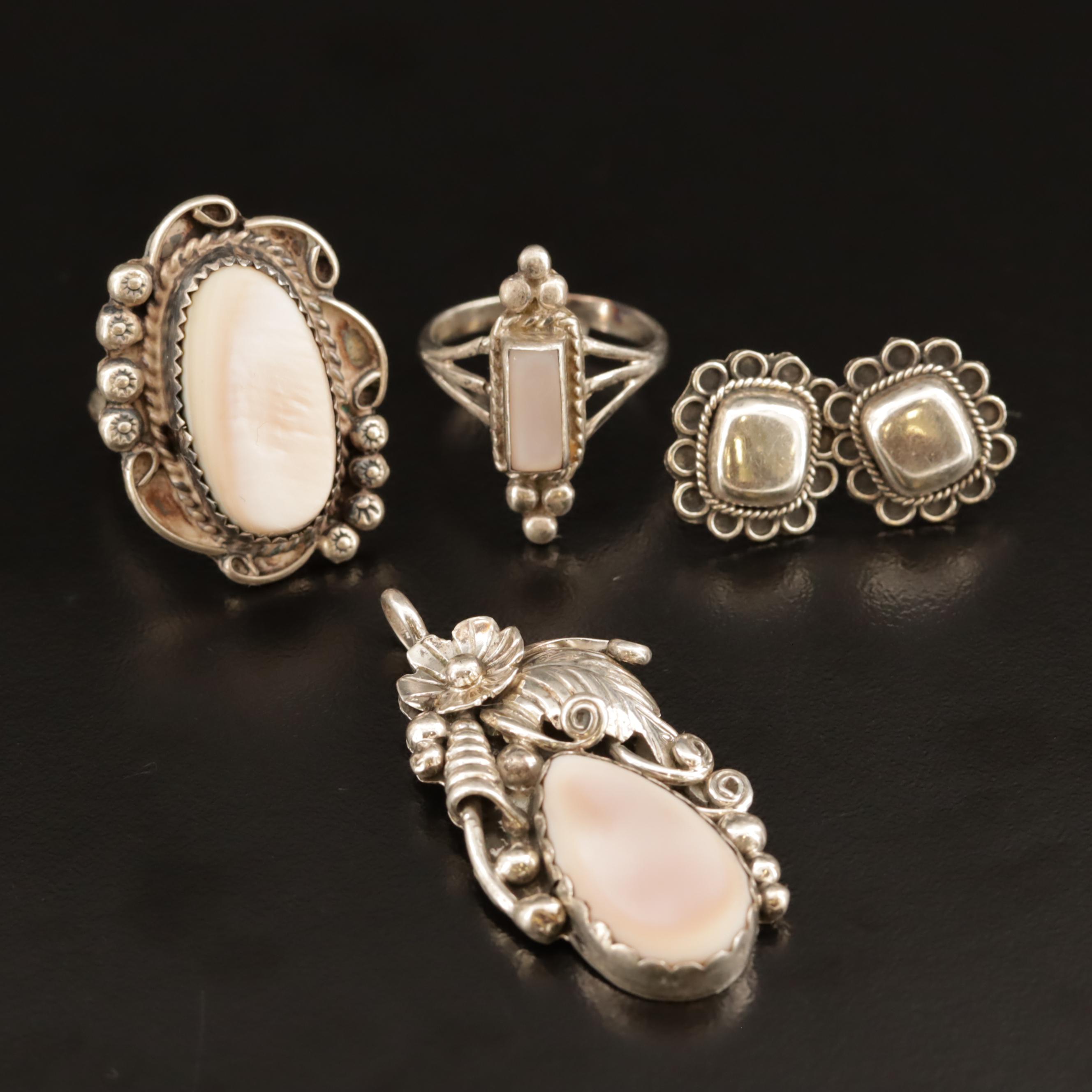 Western Style Jewelry Assortment Featuring Navajo Morty Johnson Pendant