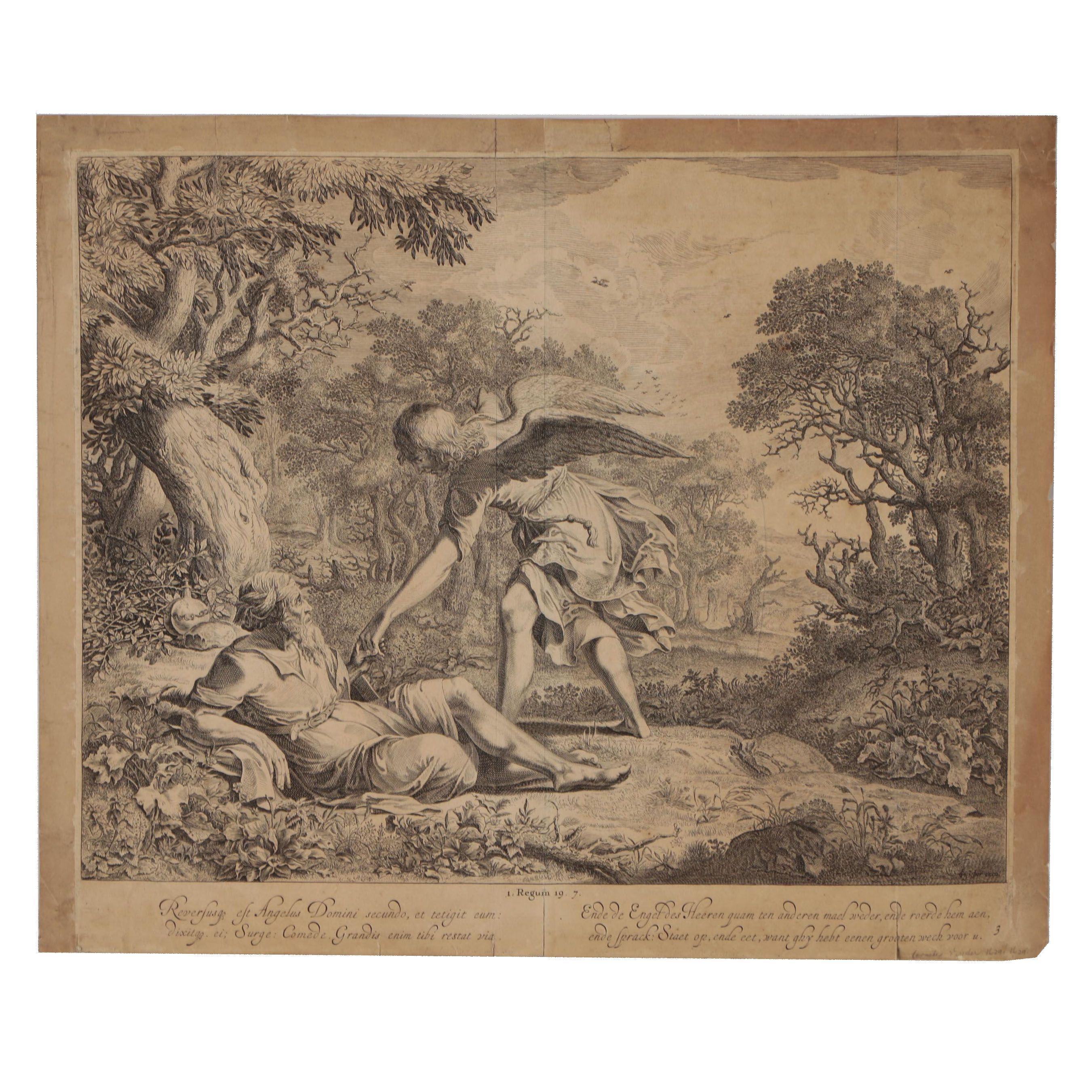 Pieter Nolpe Engraving  from Visscher's Royal Bible, Mid-17th Century