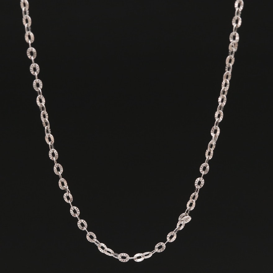 18K Textured Cable Chain Necklace