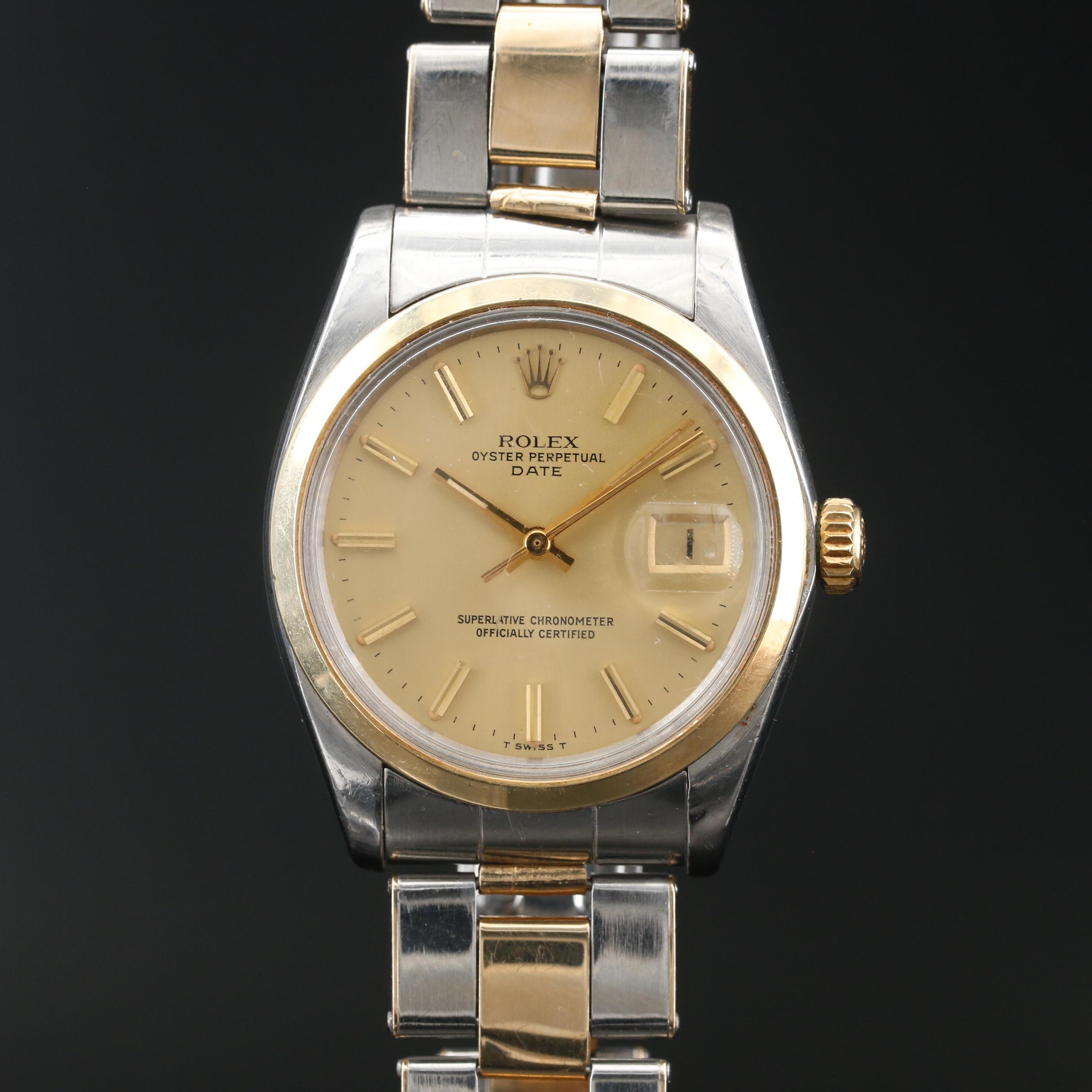 1976 Rolex Oyster Perpetual Date 14K and Stainless Steel Watch