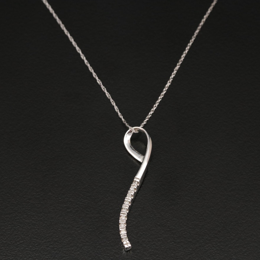 10K Diamond Pendant Necklace