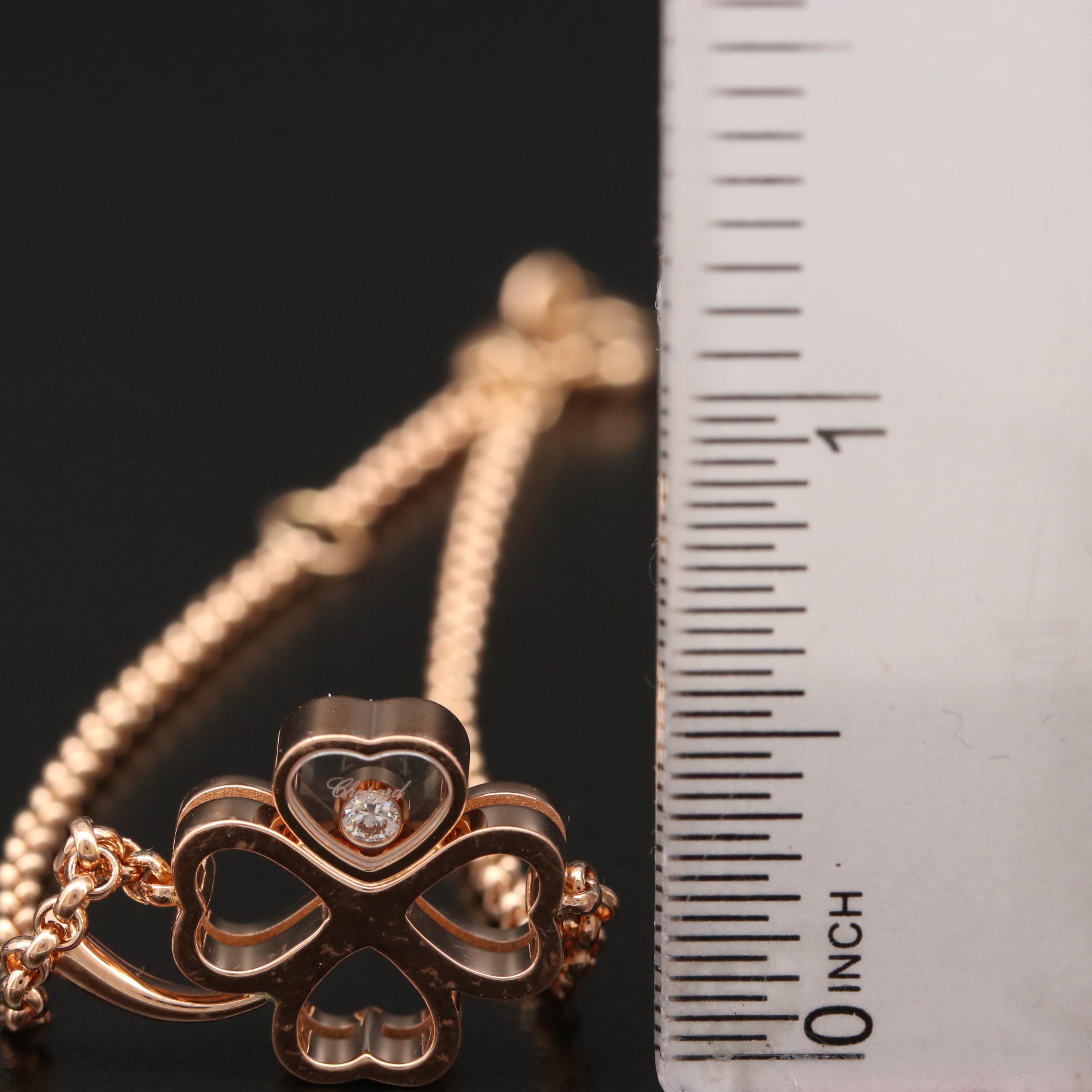 Chopard 18K Rose Gold Floating Diamond Clover Bracelet