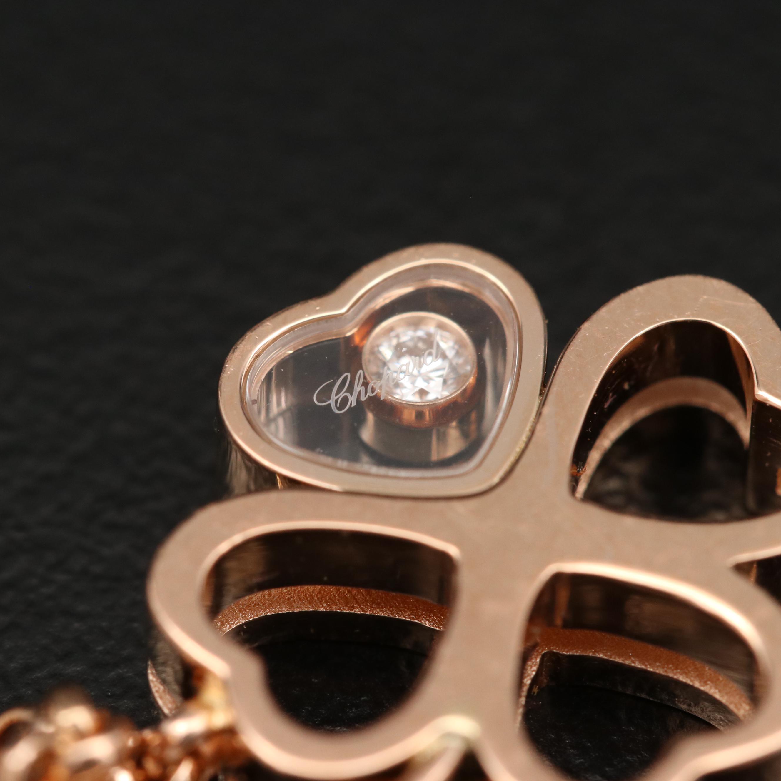 Chopard 18K Rose Gold Floating Diamond Clover Bracelet